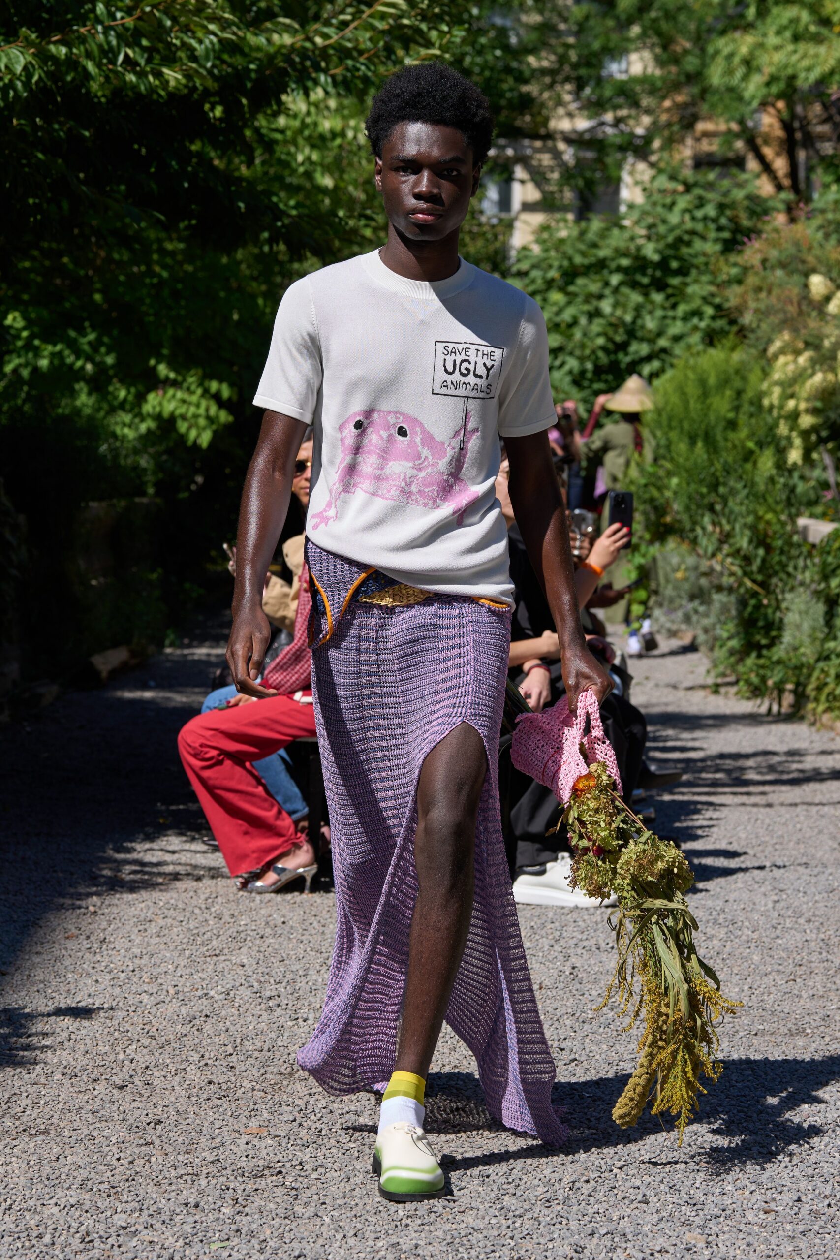 purple cotton fitted layered maxi skirt
