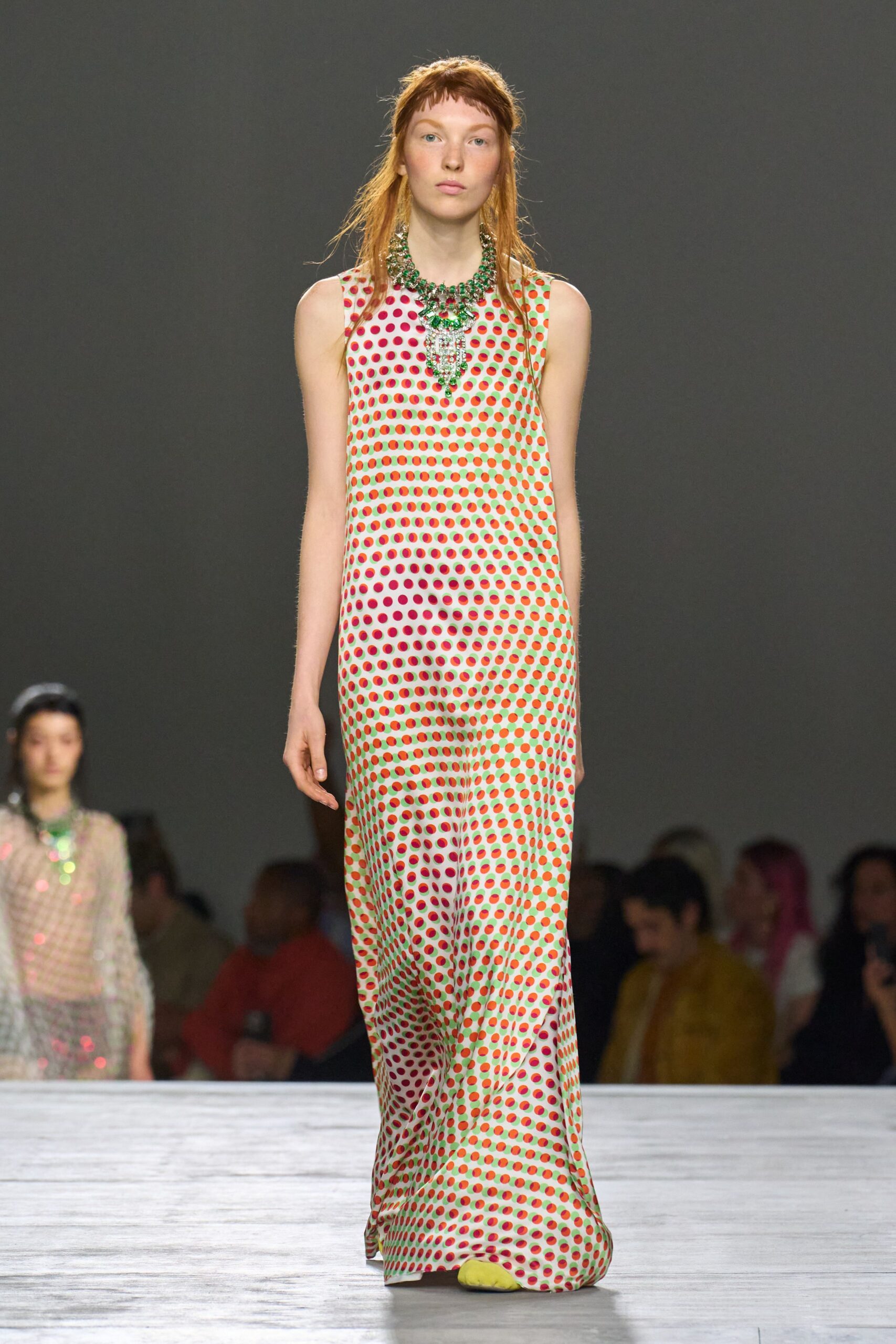 maxi dress with polka dots