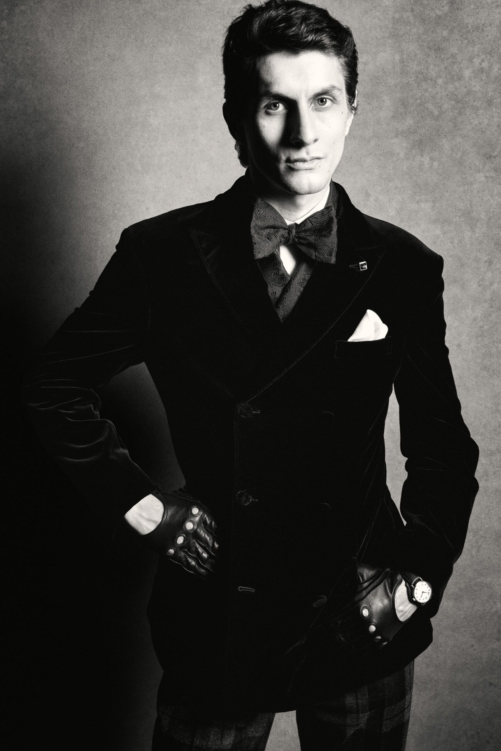 black velvet tailored blazer