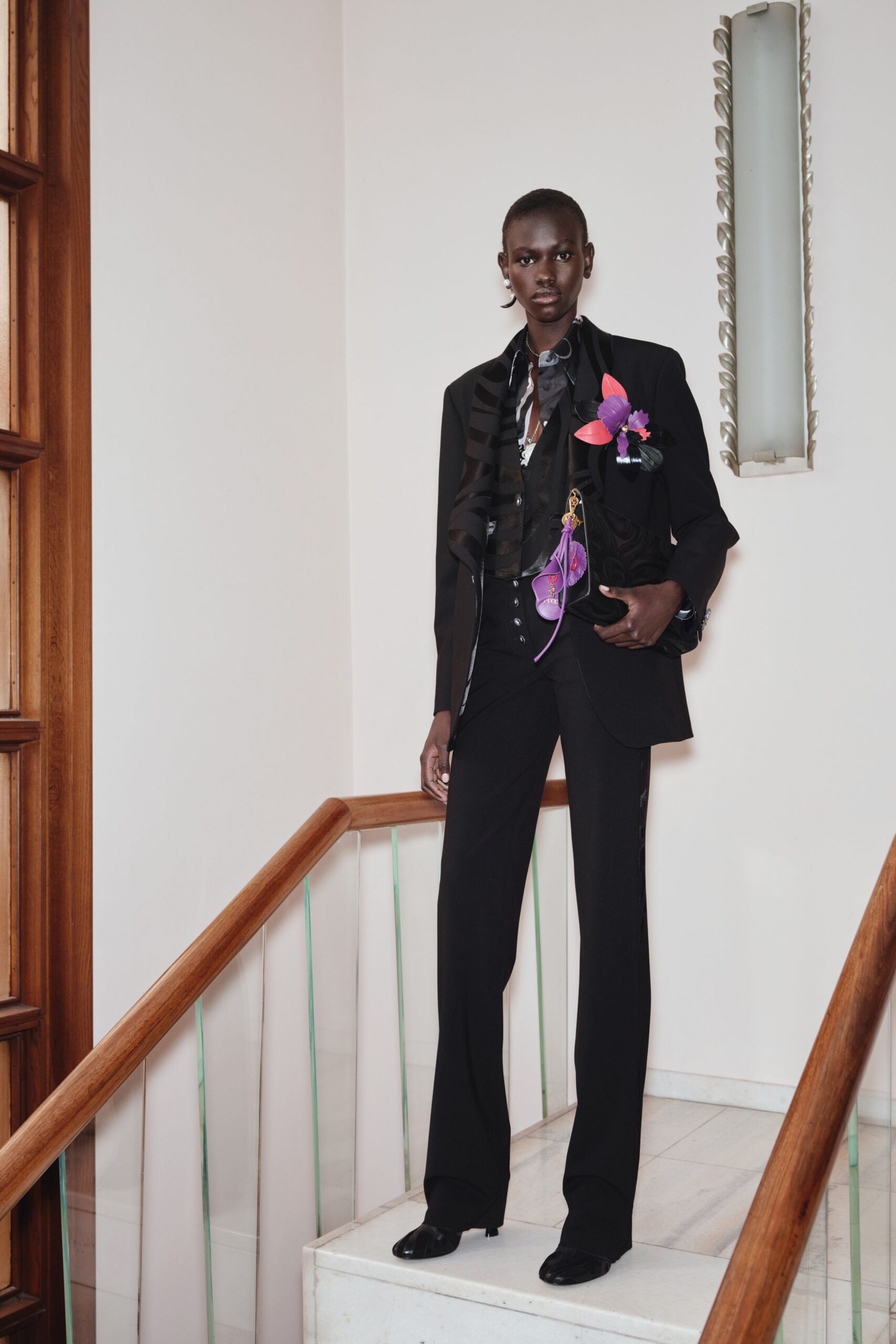 black tailored blazer with shirt