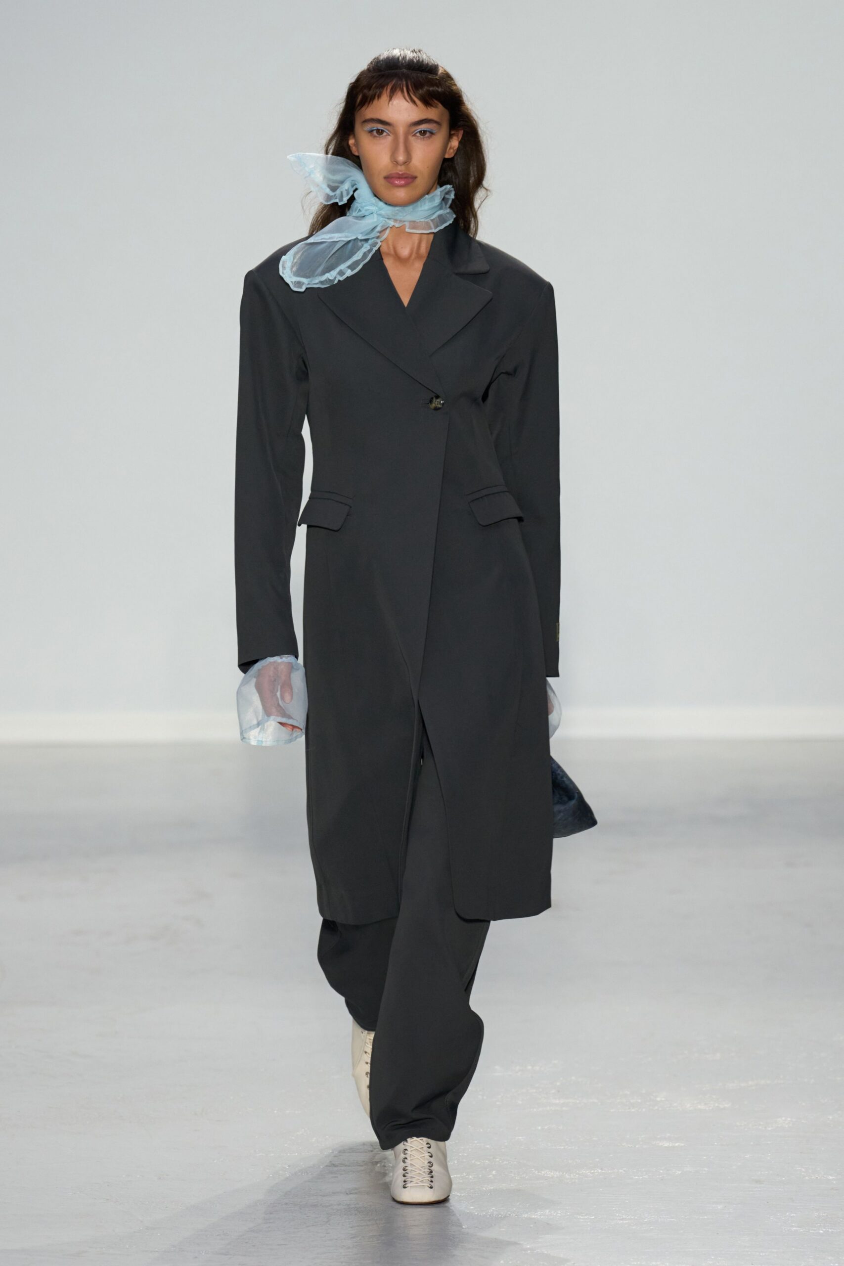 blue silk flowing scarf
