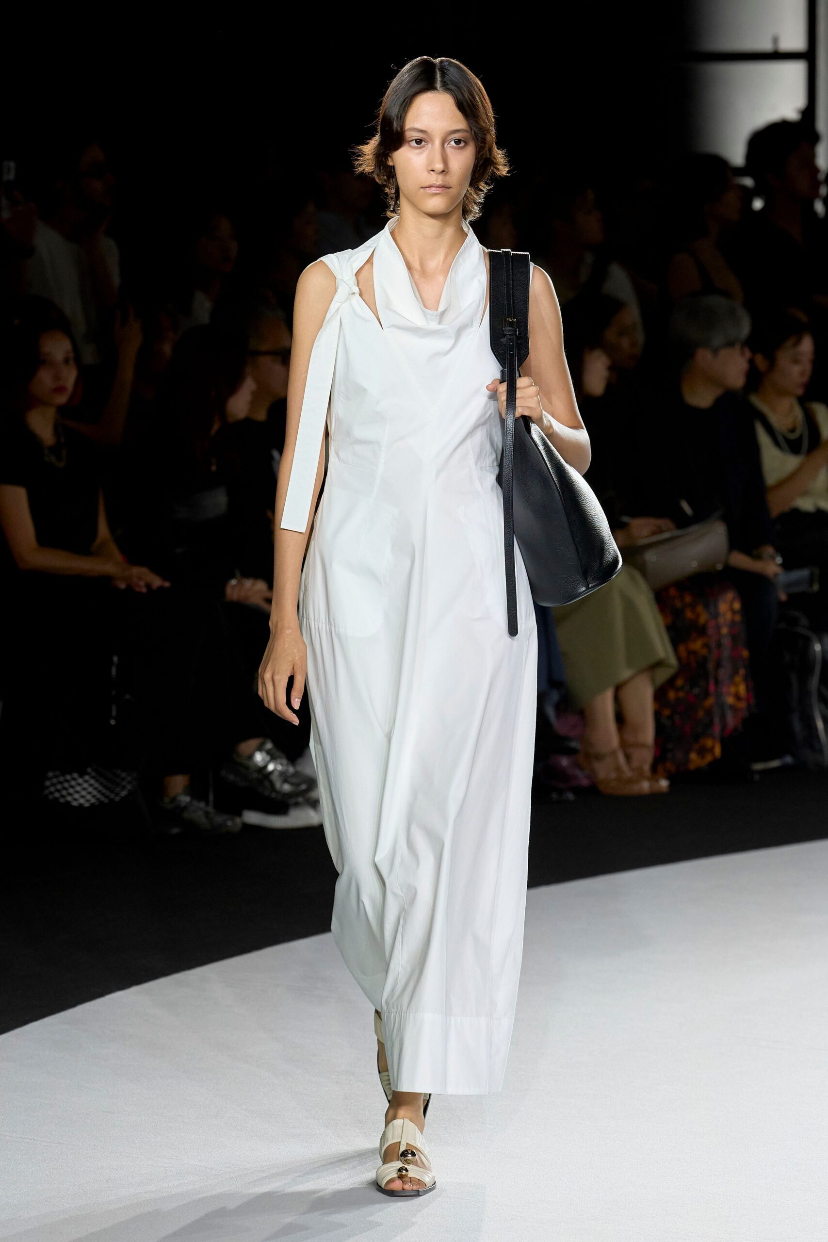 white fitted asymmetric dress