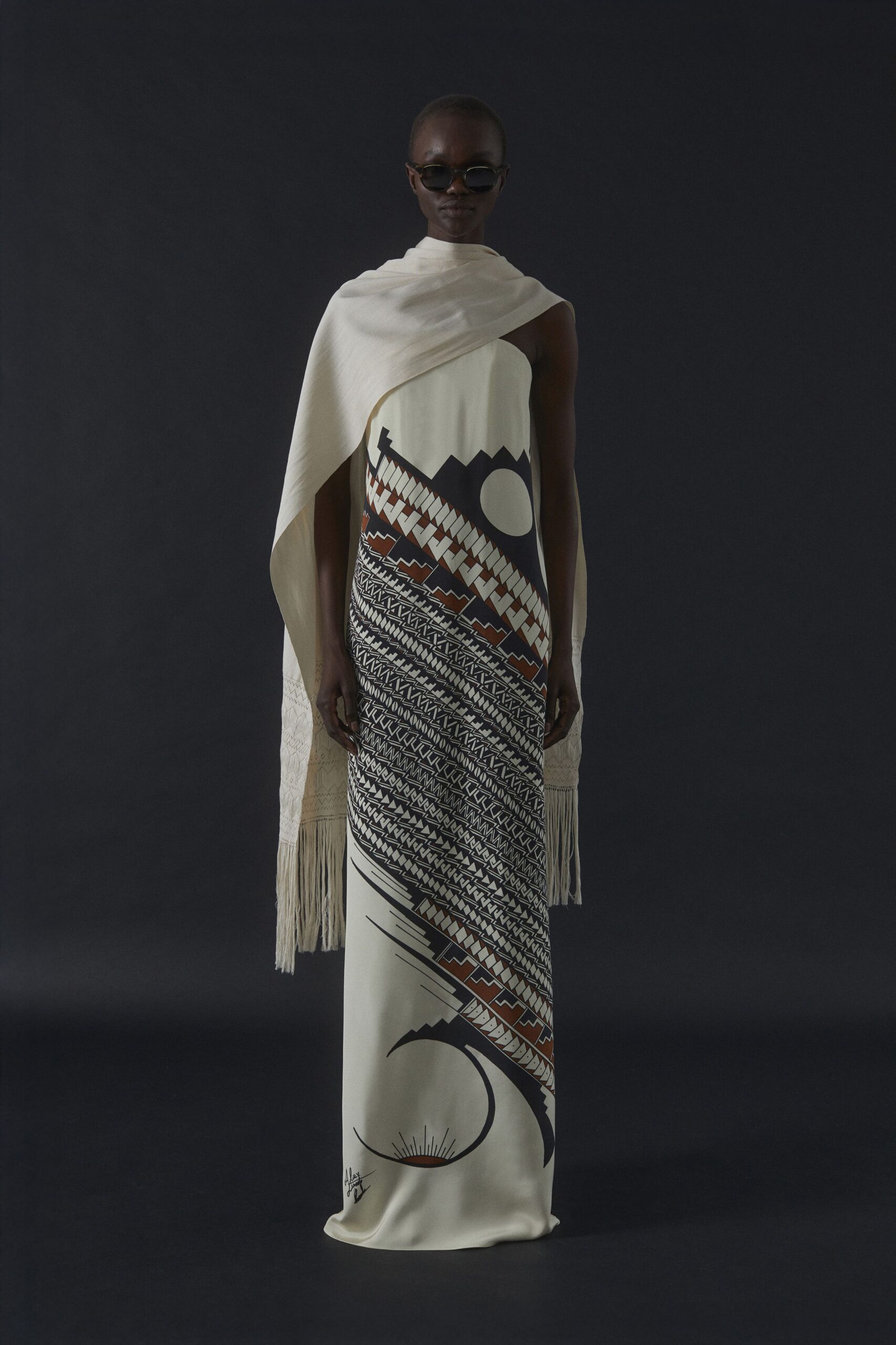 ivory silk relaxed scarf