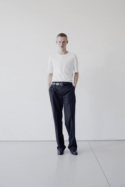white cotton short-sleeve collared relaxed t-shirt