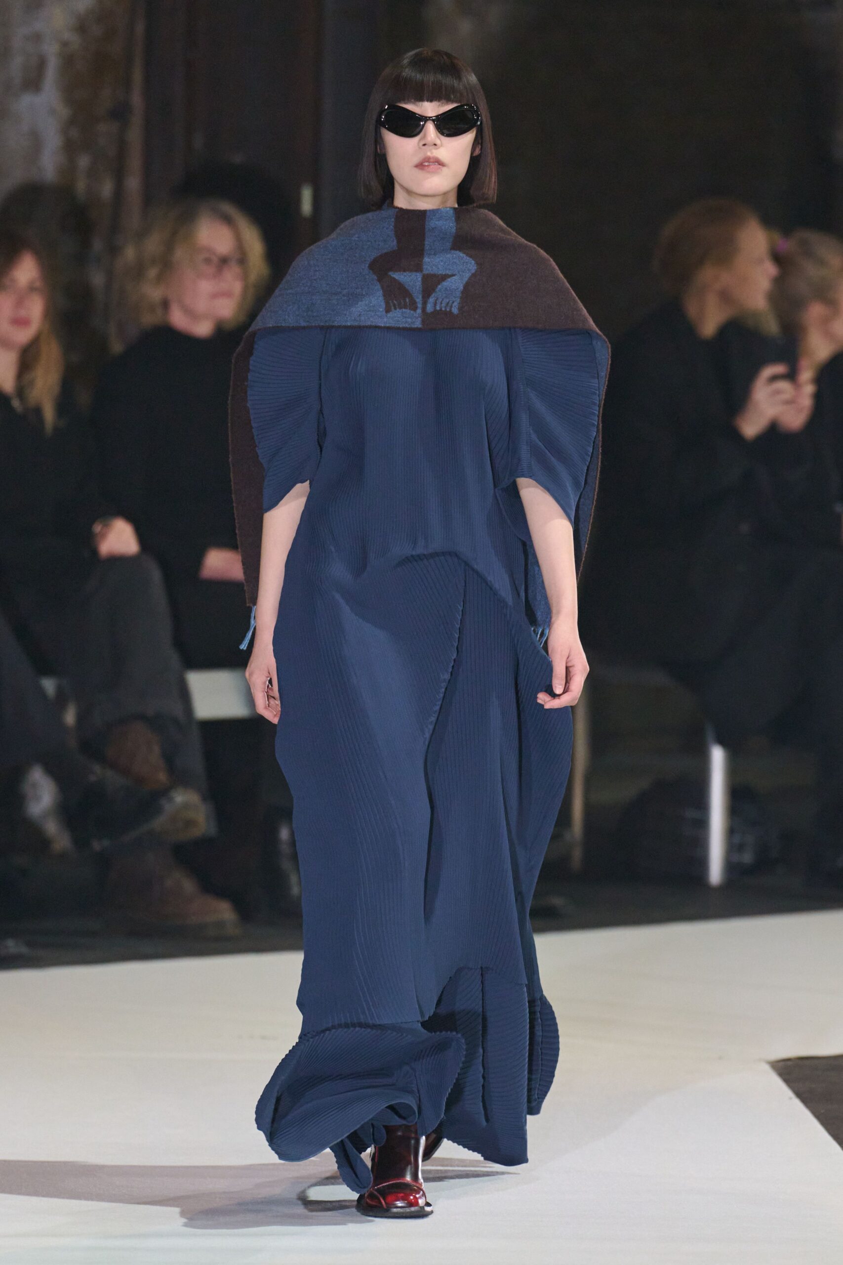 brown wool oversized cape
