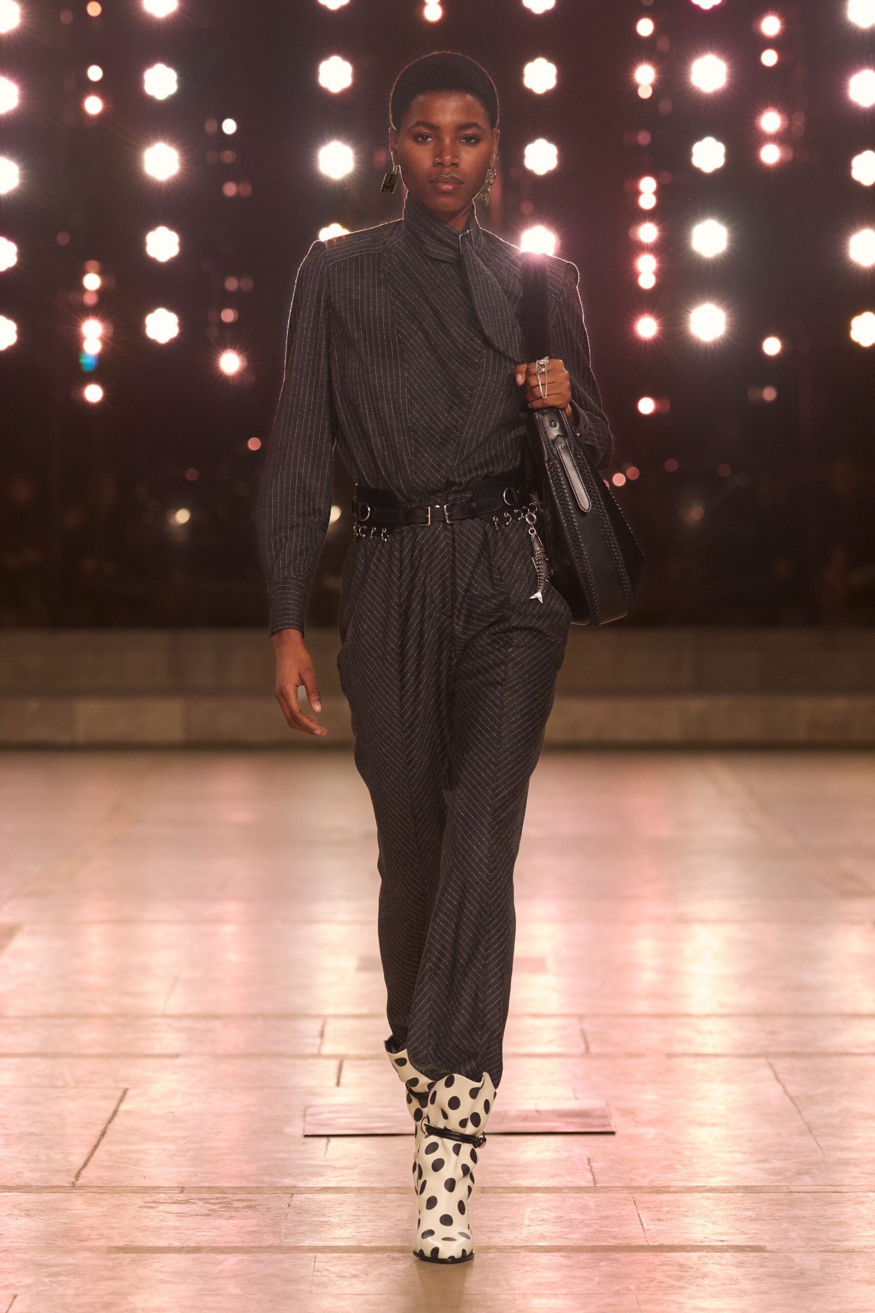 black and white striped jumpsuit