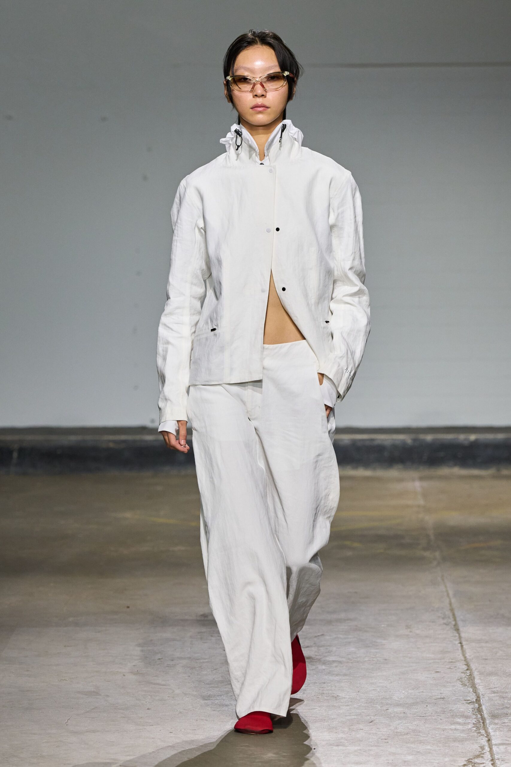 white relaxed jacket and pants