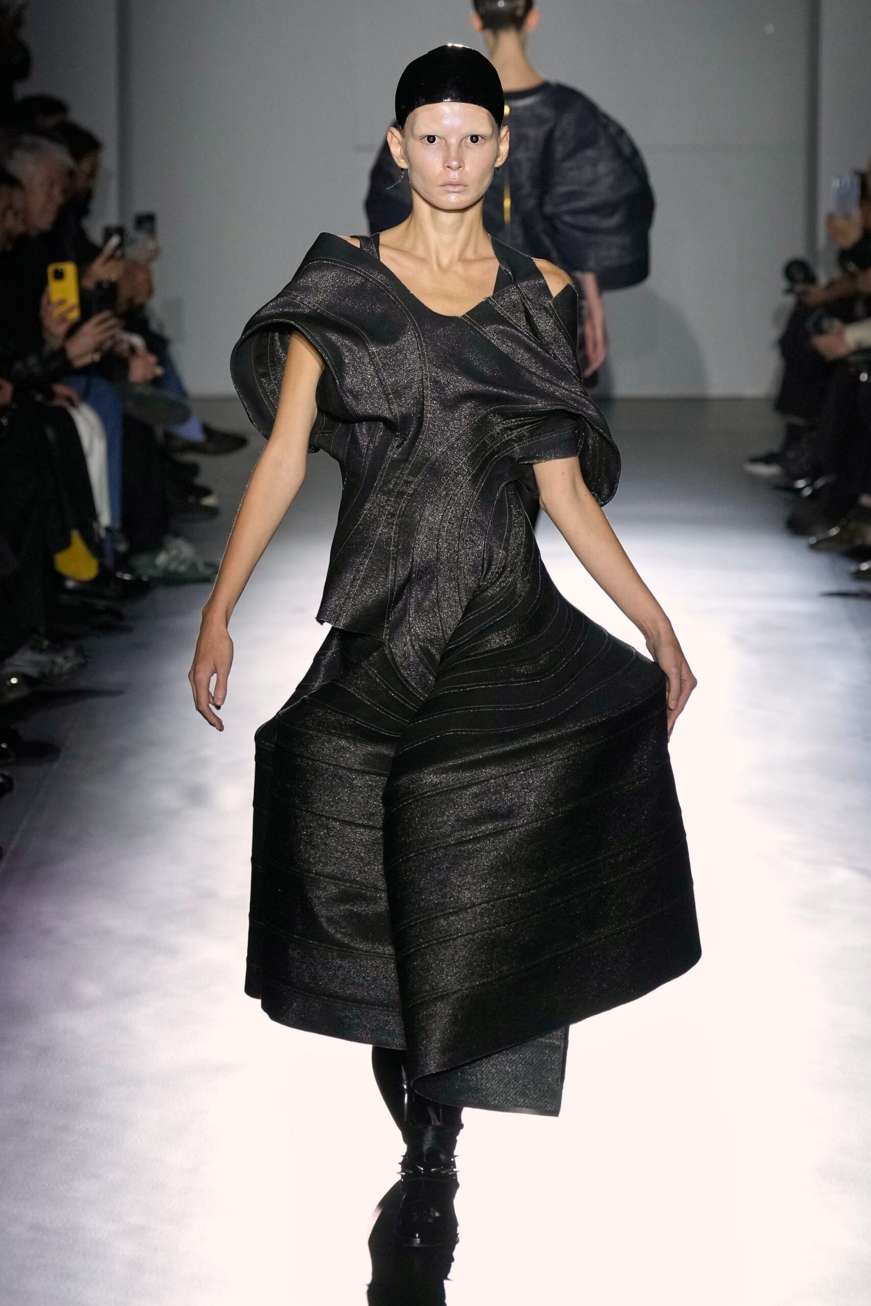 black silk sleeveless dress
