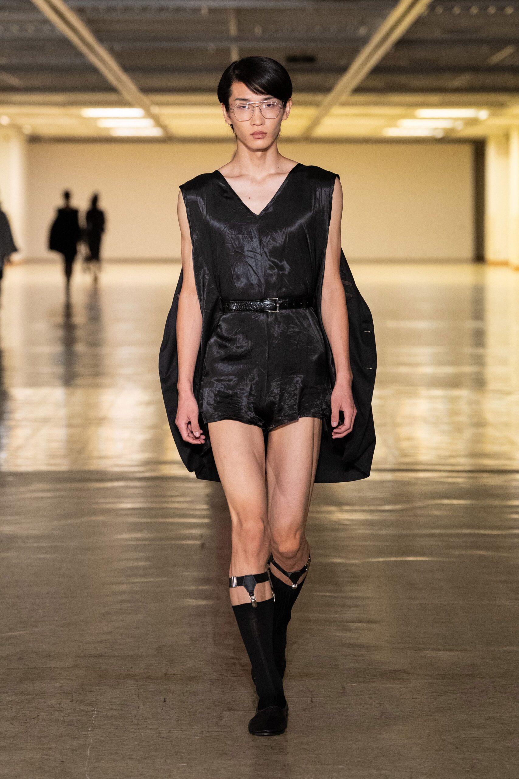 black silk sleeveless v-neck fitted zippered romper