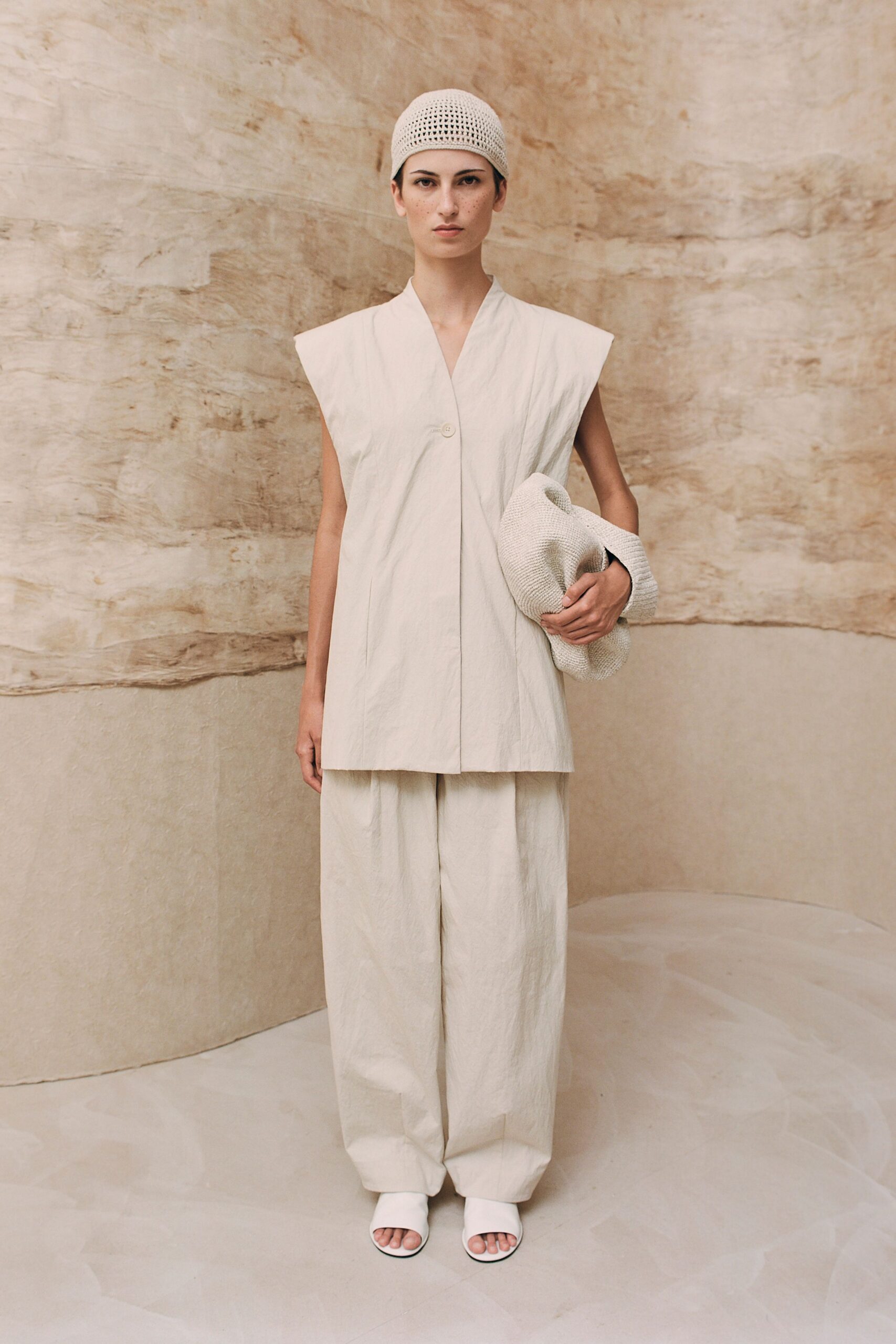 beige relaxed top and pants