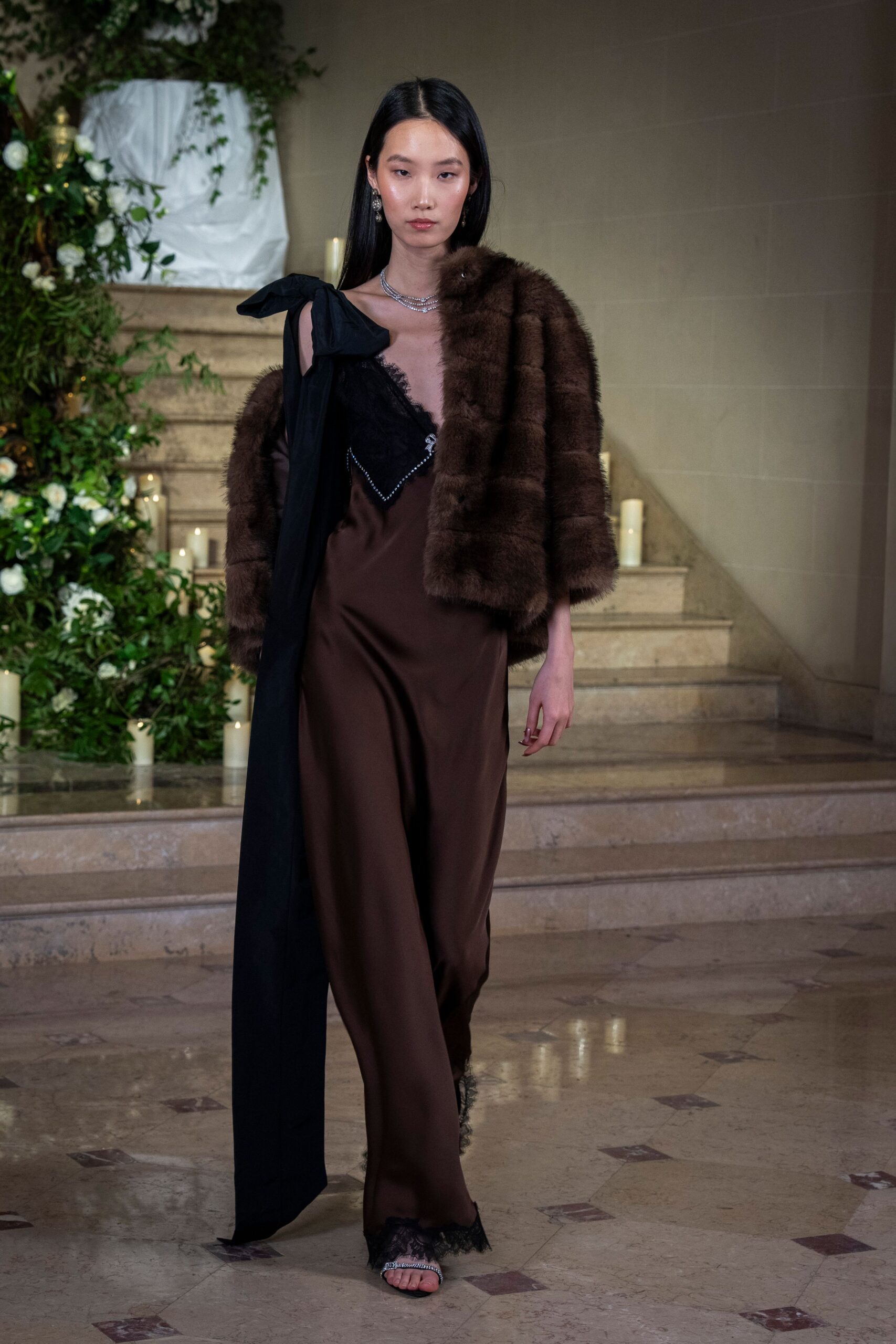 brown fur relaxed coat