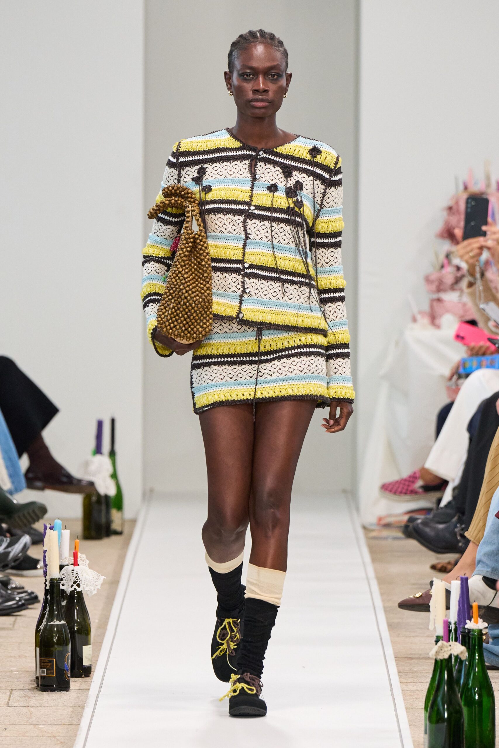 multi-colored mini dress with bag
