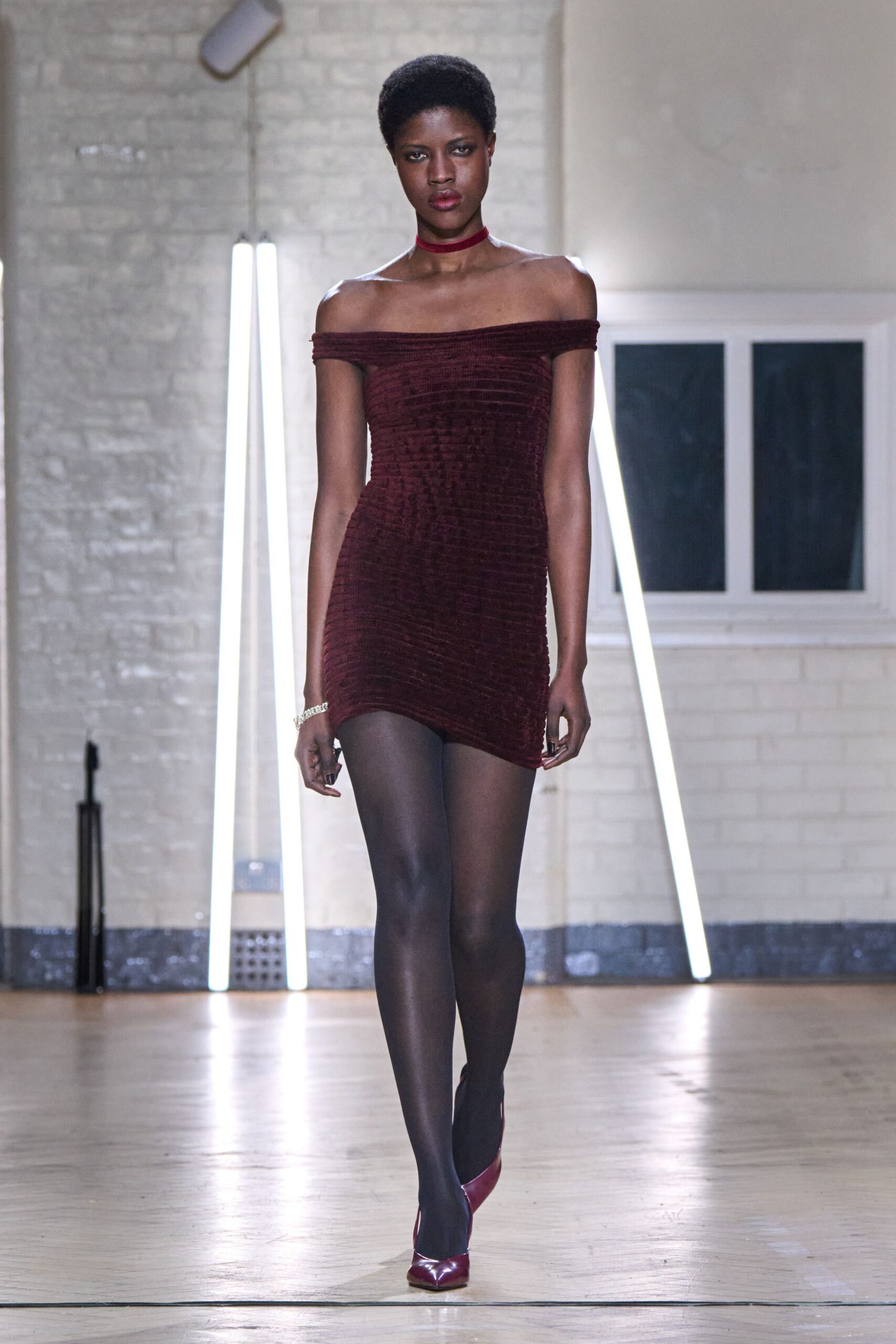 red velvet off-shoulder fitted ruched mini mini-dress