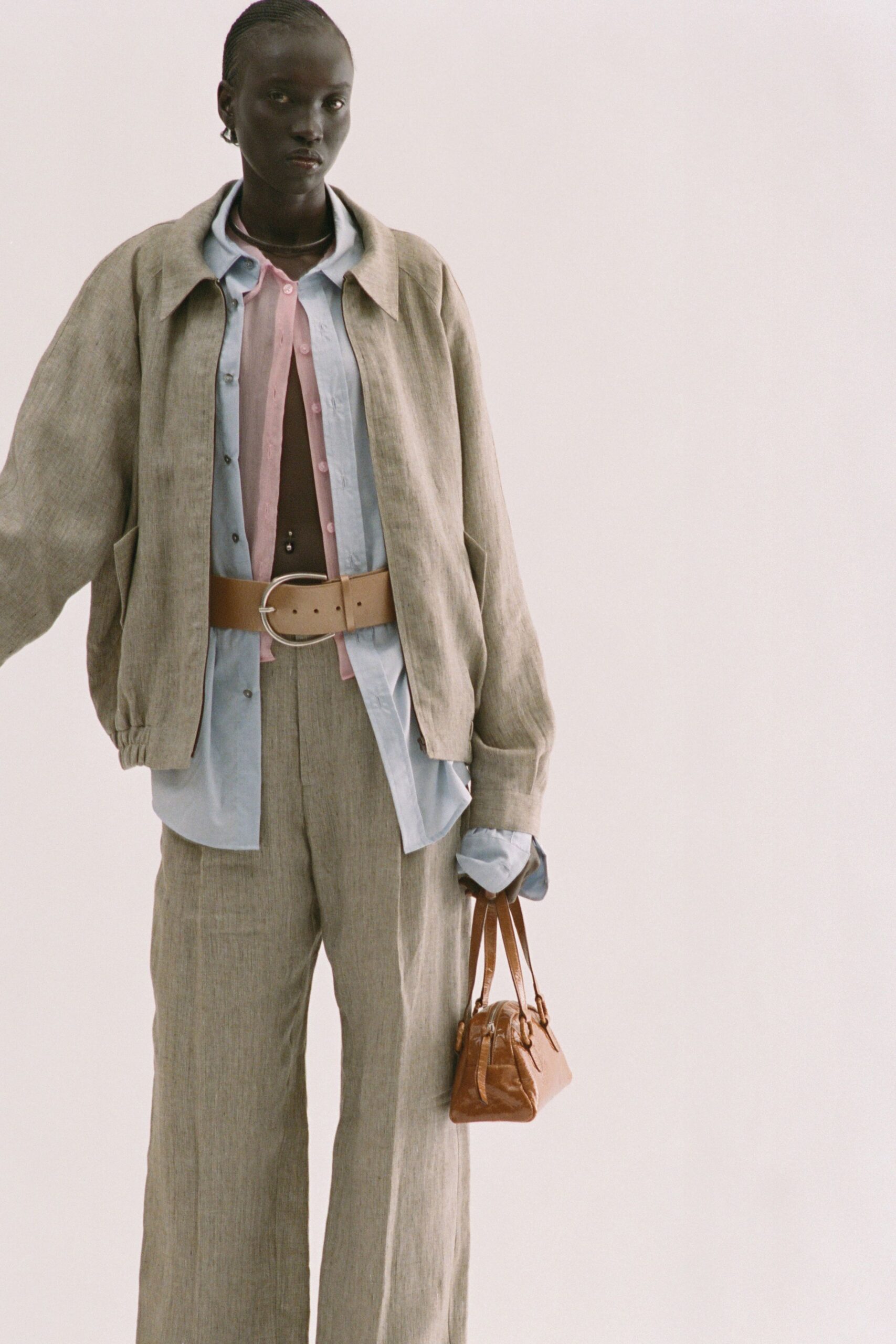 beige leather belt