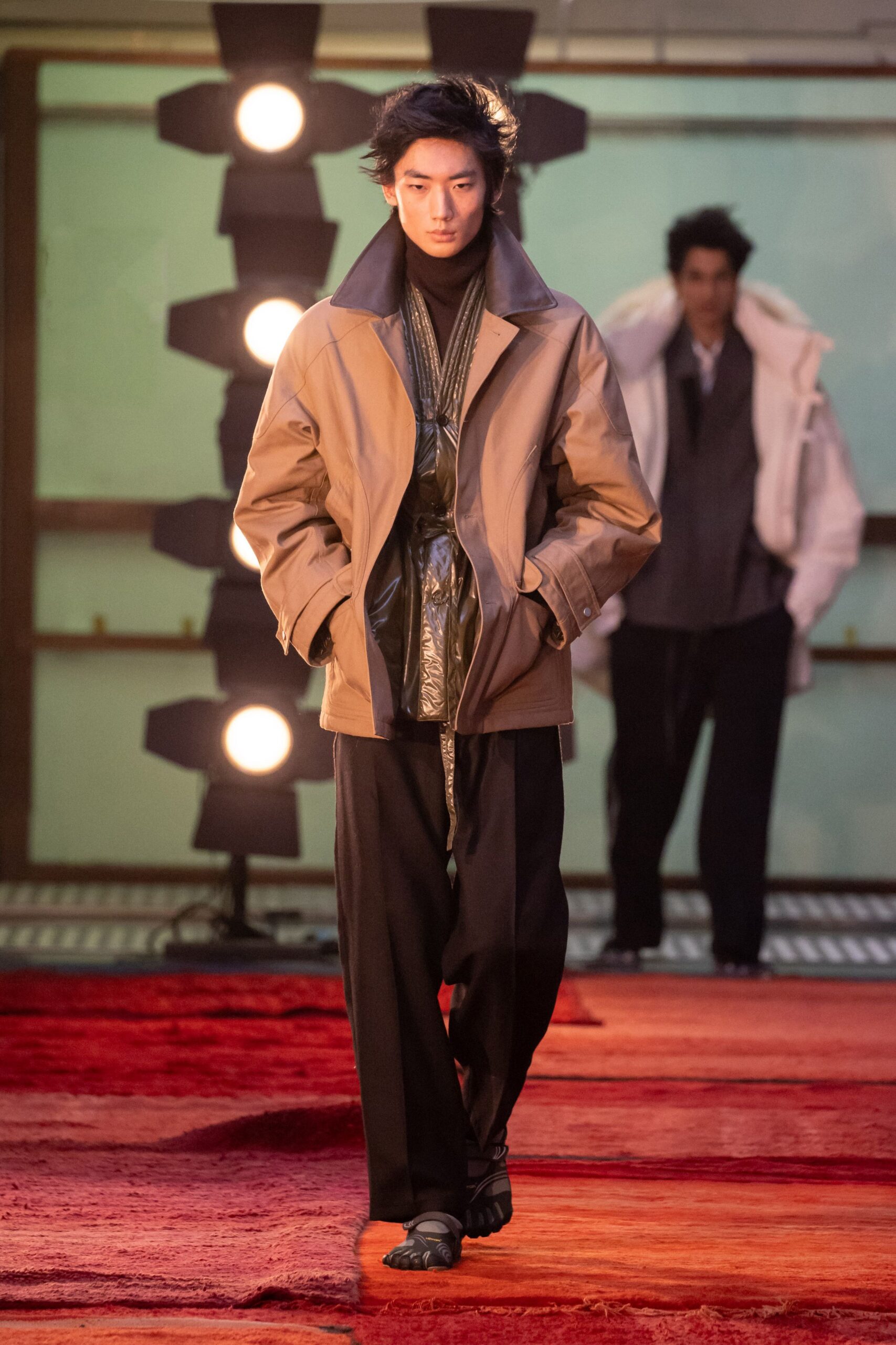 brown leather relaxed jacket