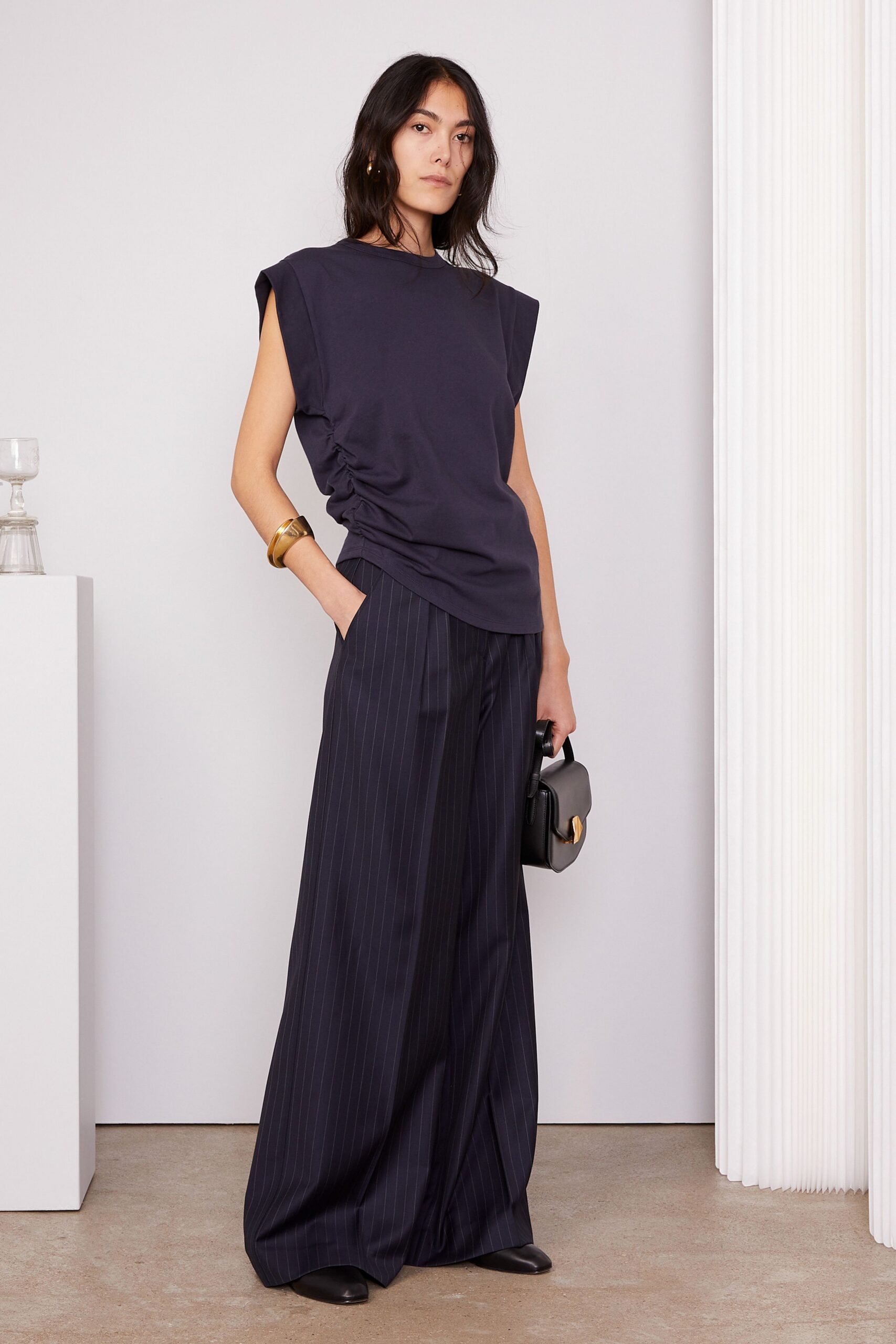 black relaxed top and pants