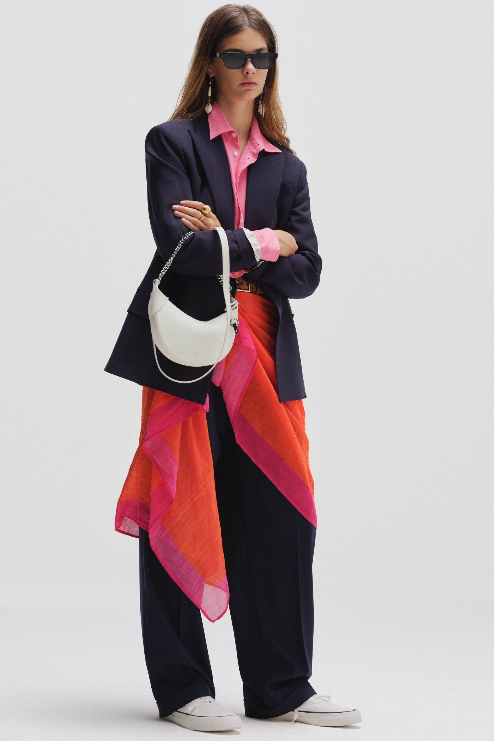 orange layered scarf