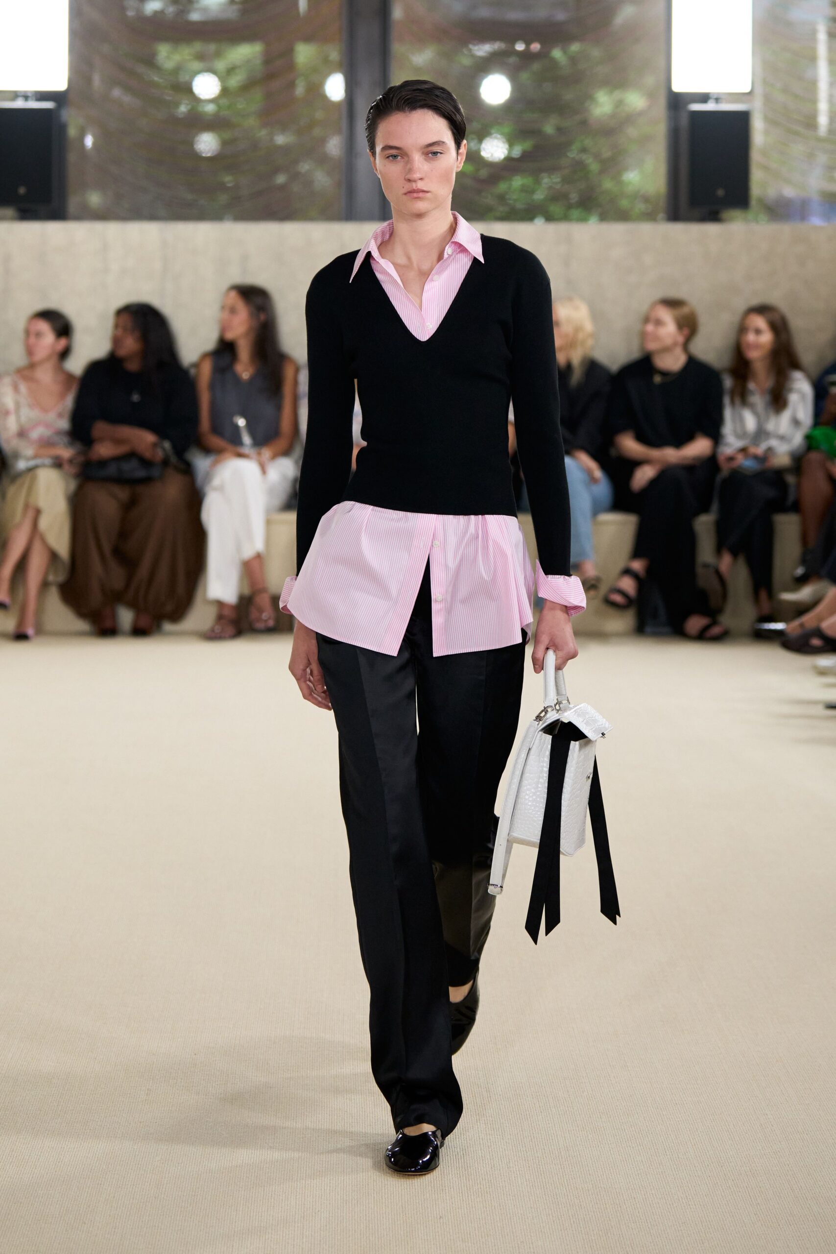 black and pink layered outfit