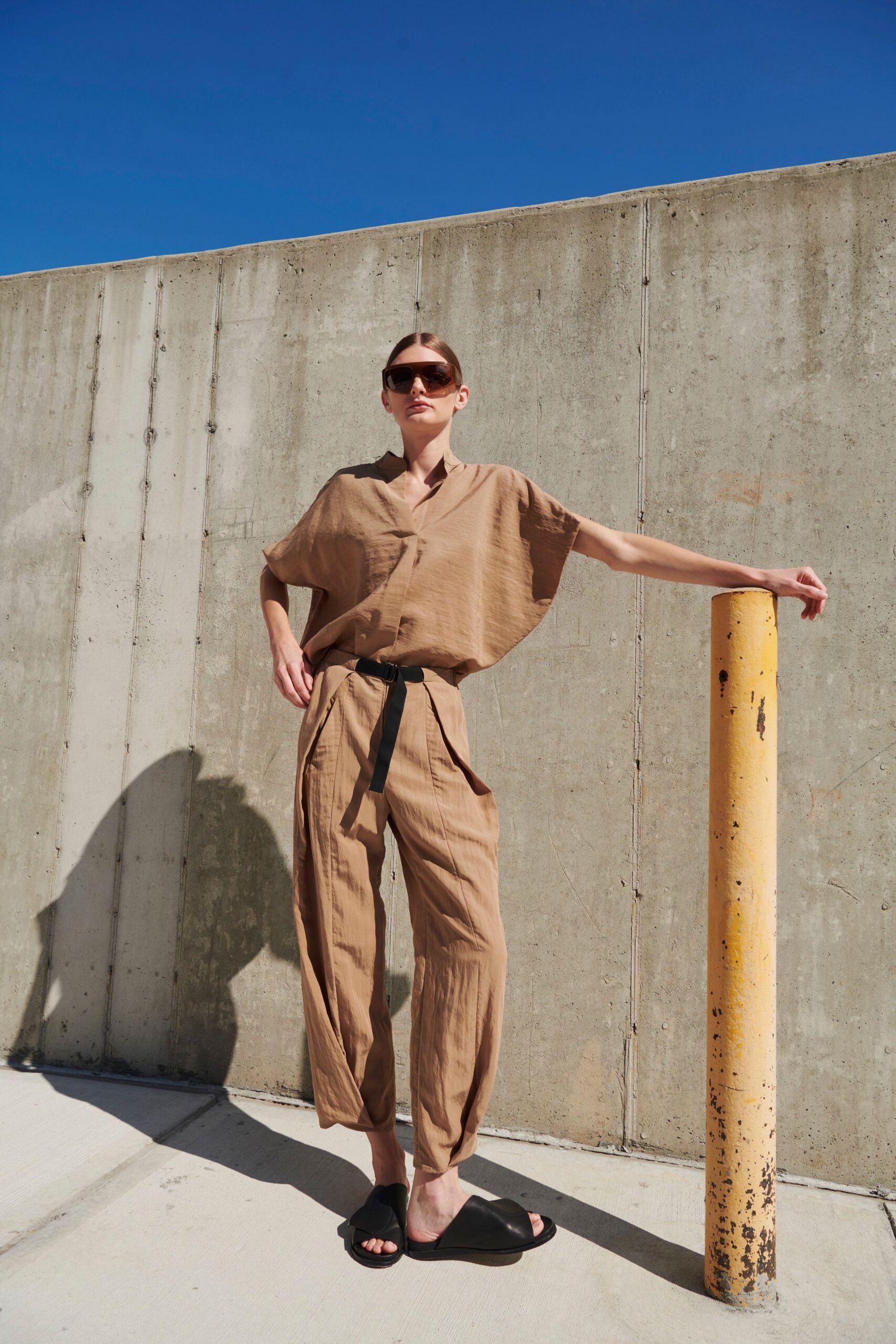beige relaxed top and pants