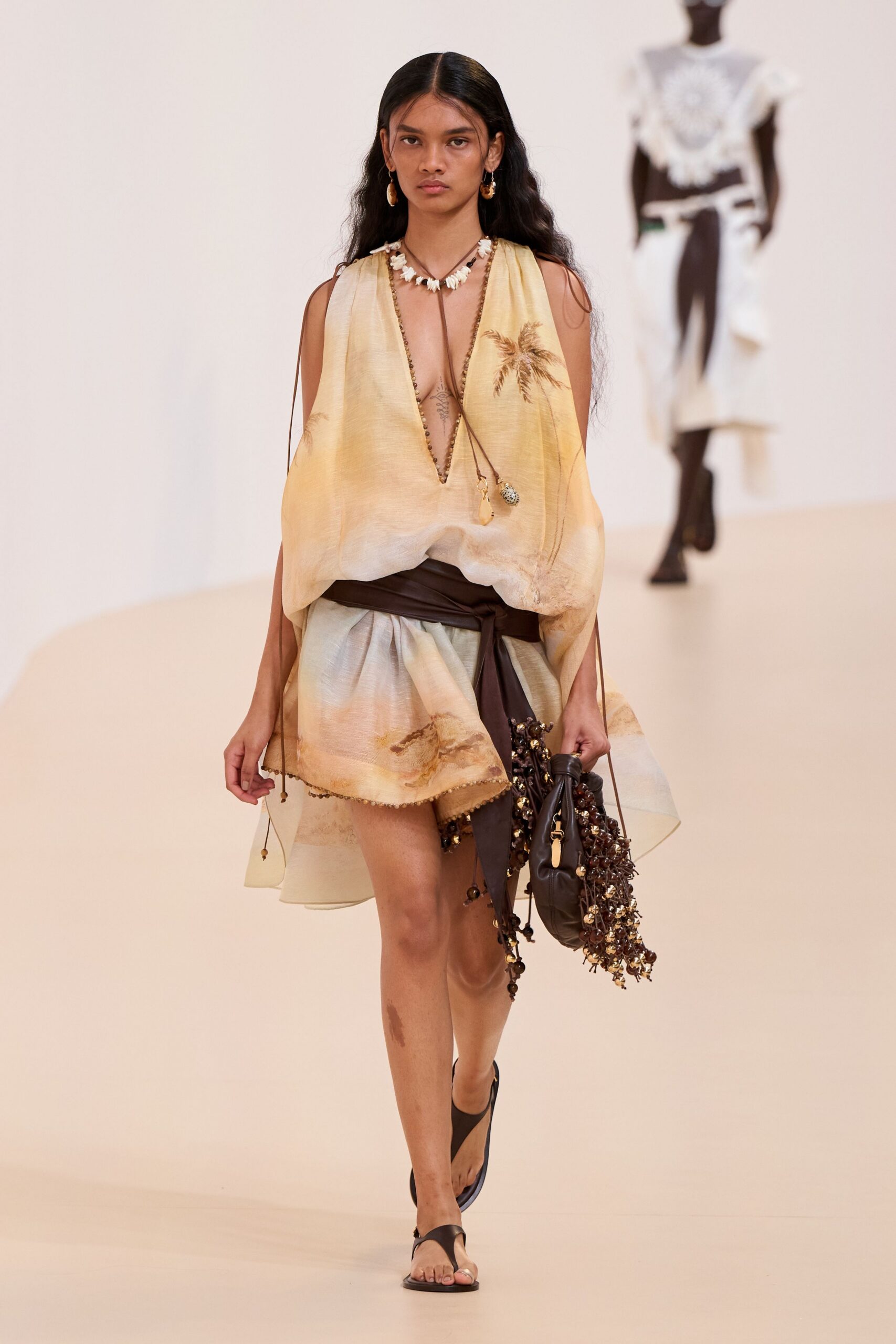 yellow silk sleeveless v-neck relaxed draped flowing top