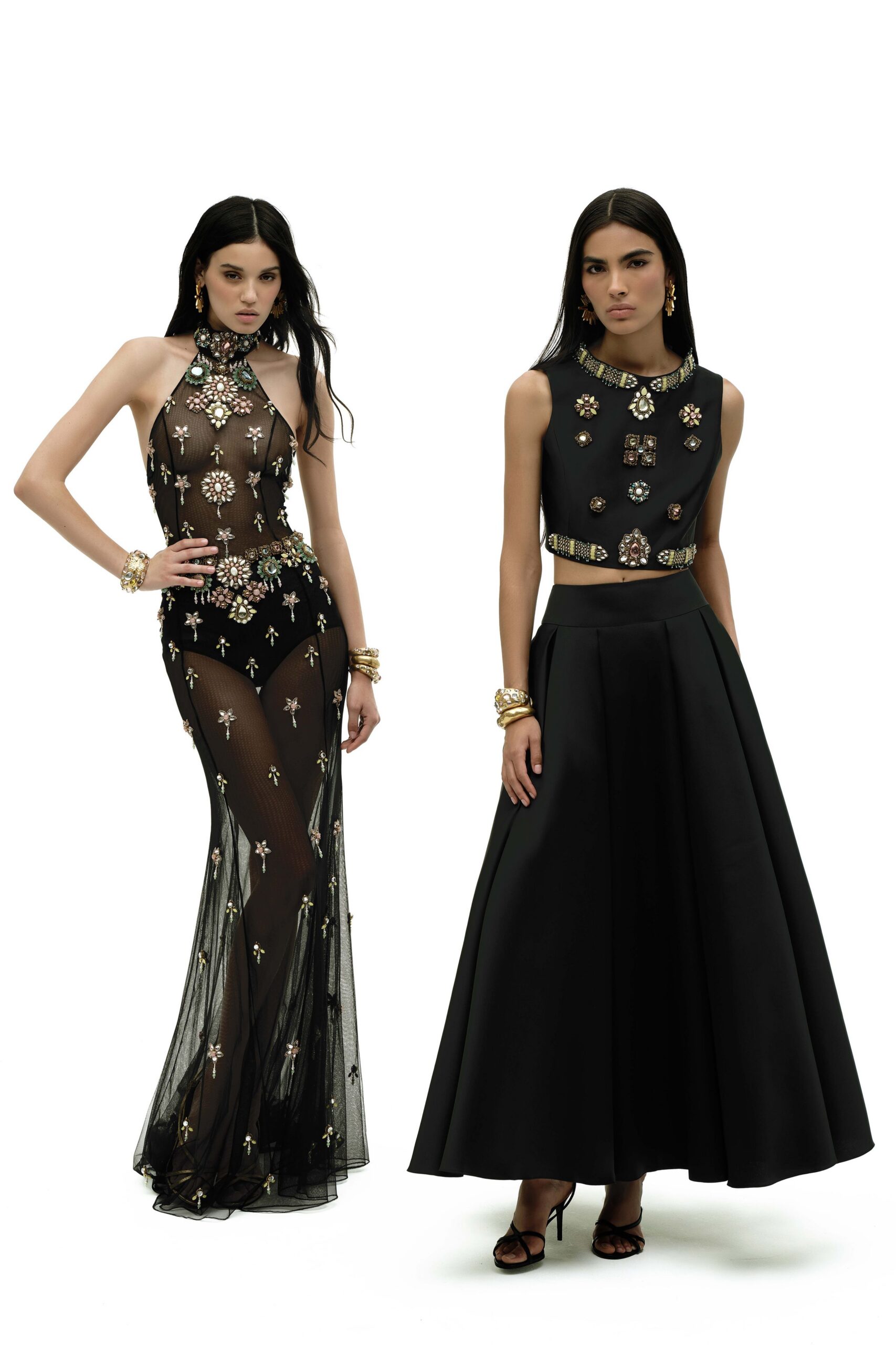 black satin fitted a-line maxi skirt