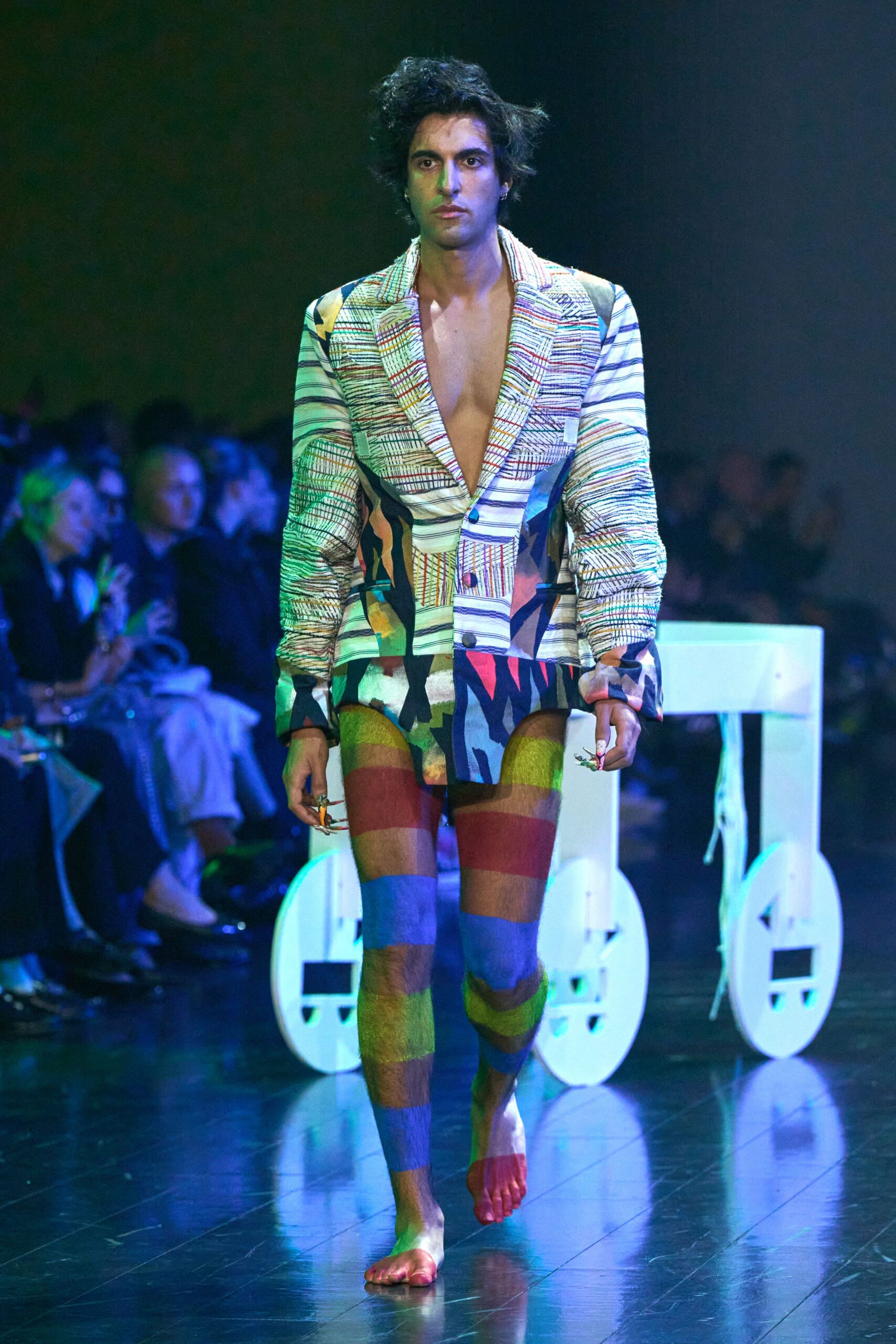 multi-colored blazer and pants