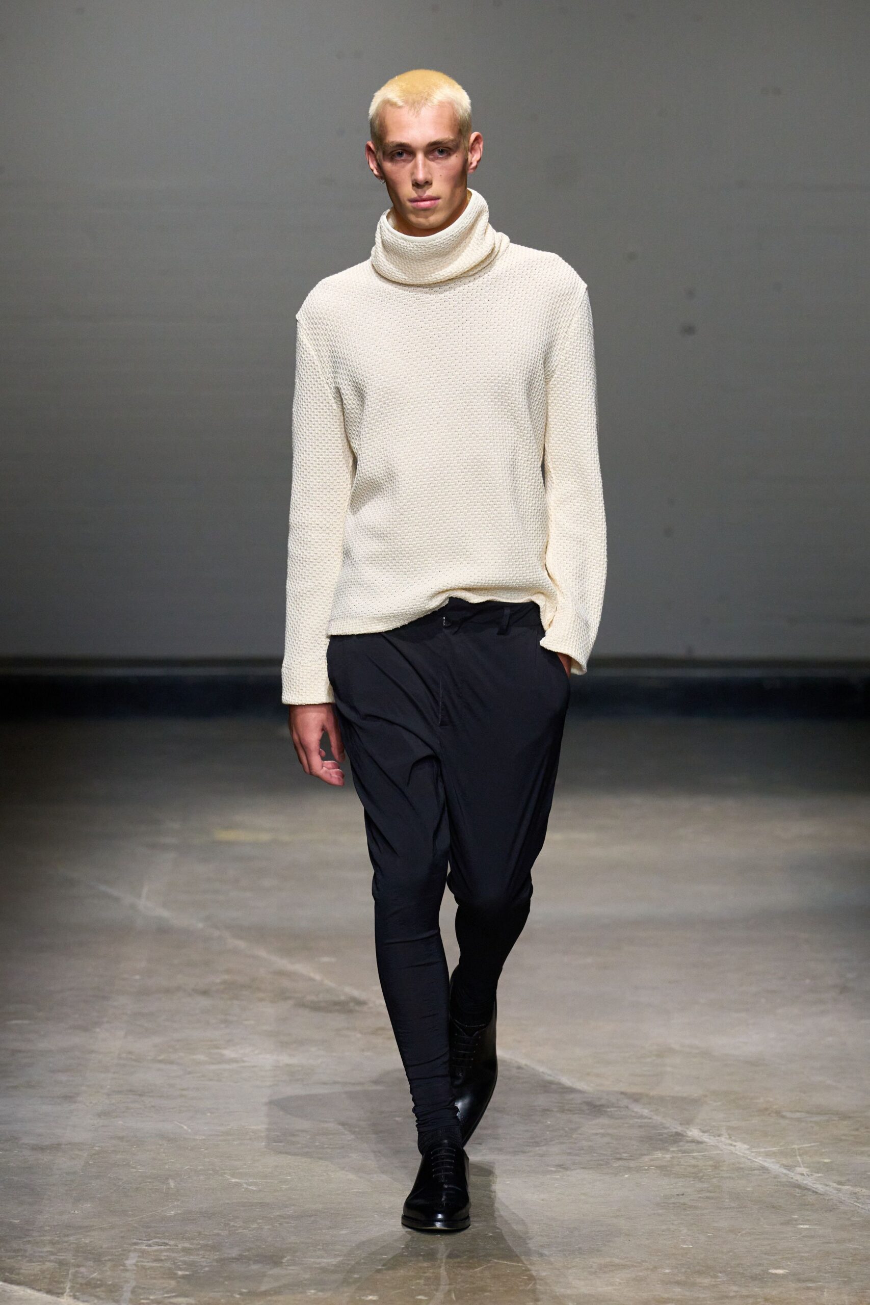white cotton long-sleeve turtleneck fitted textured sweater