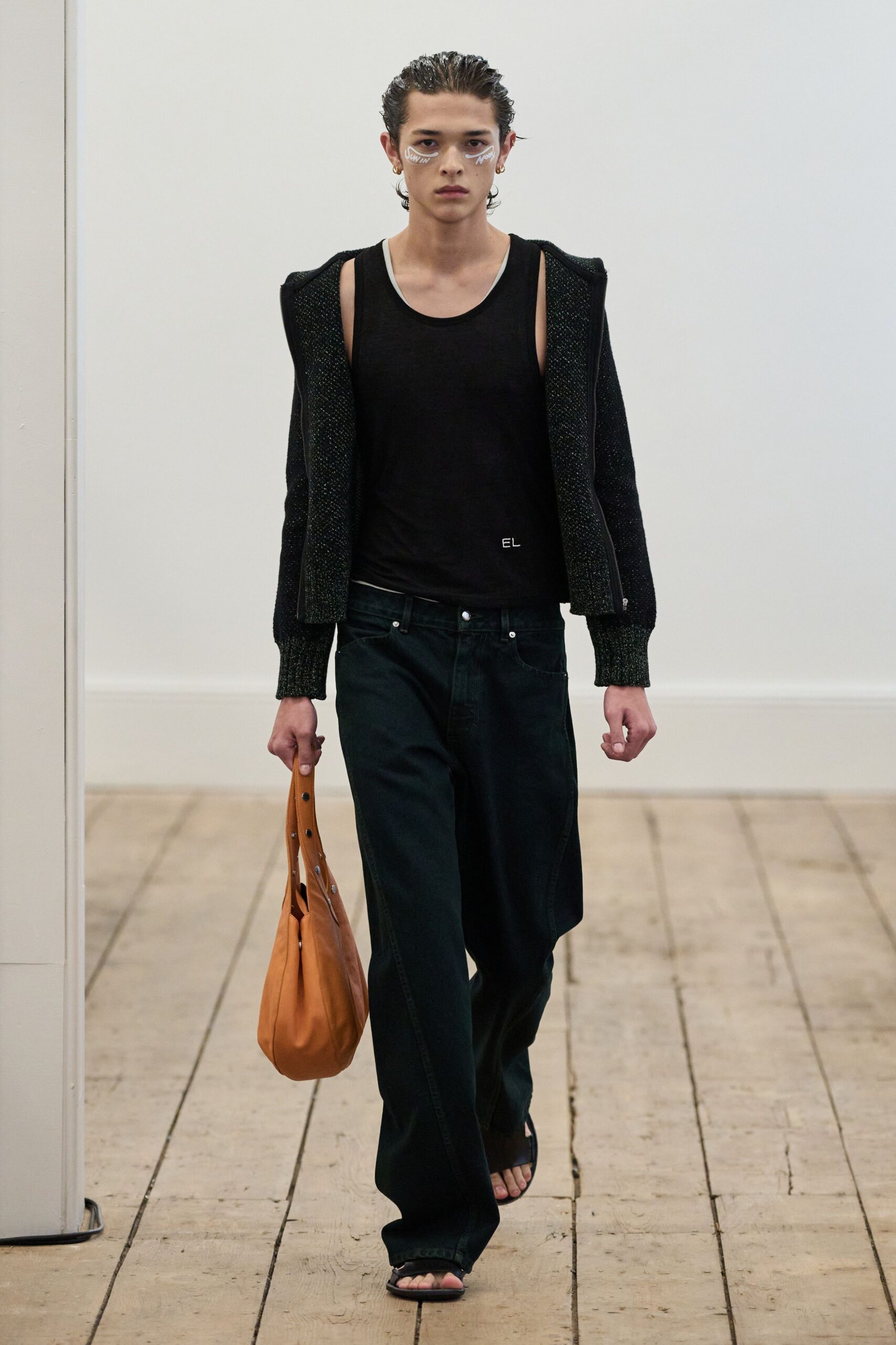 orange leather bag