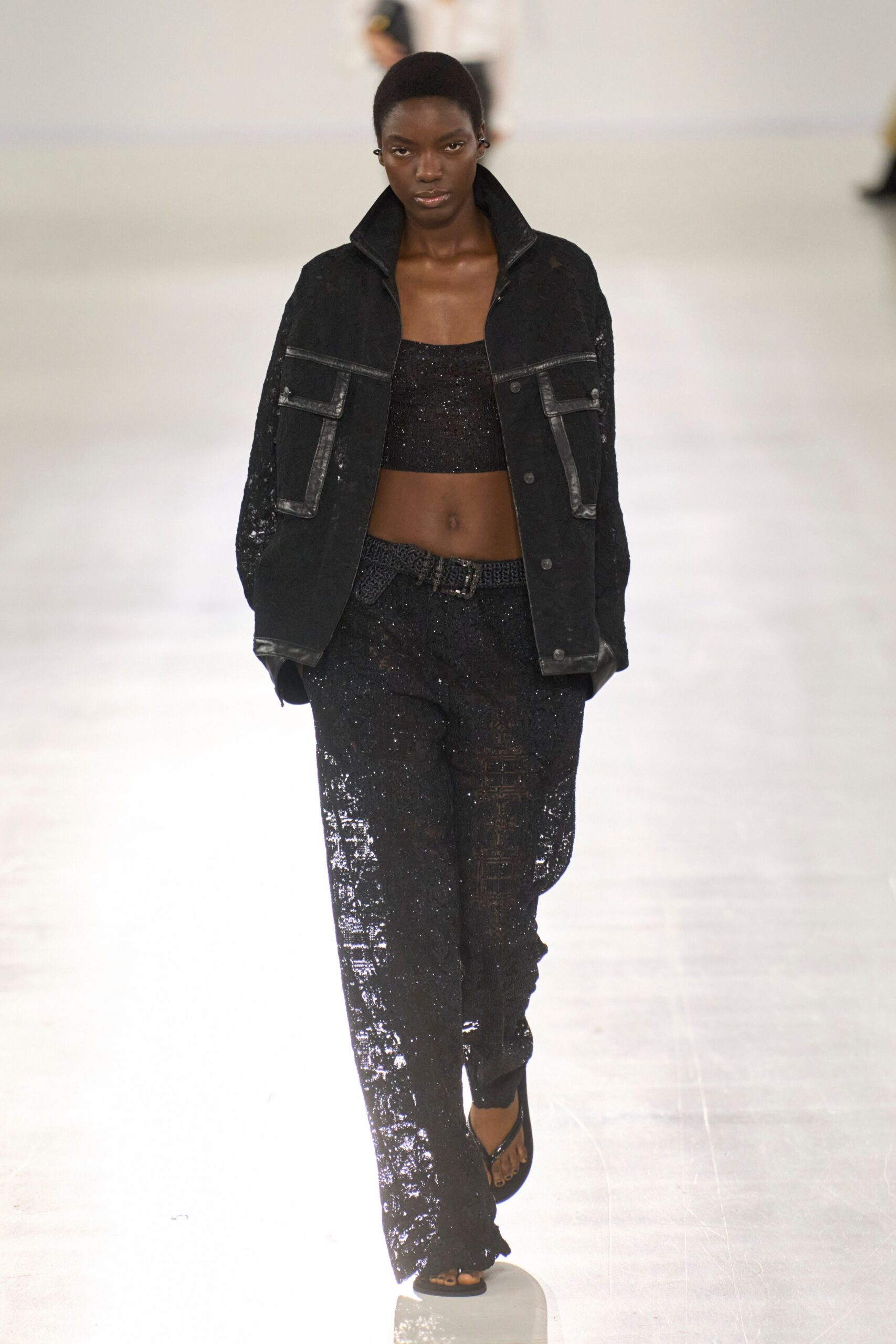 black sequined outfit with jacket