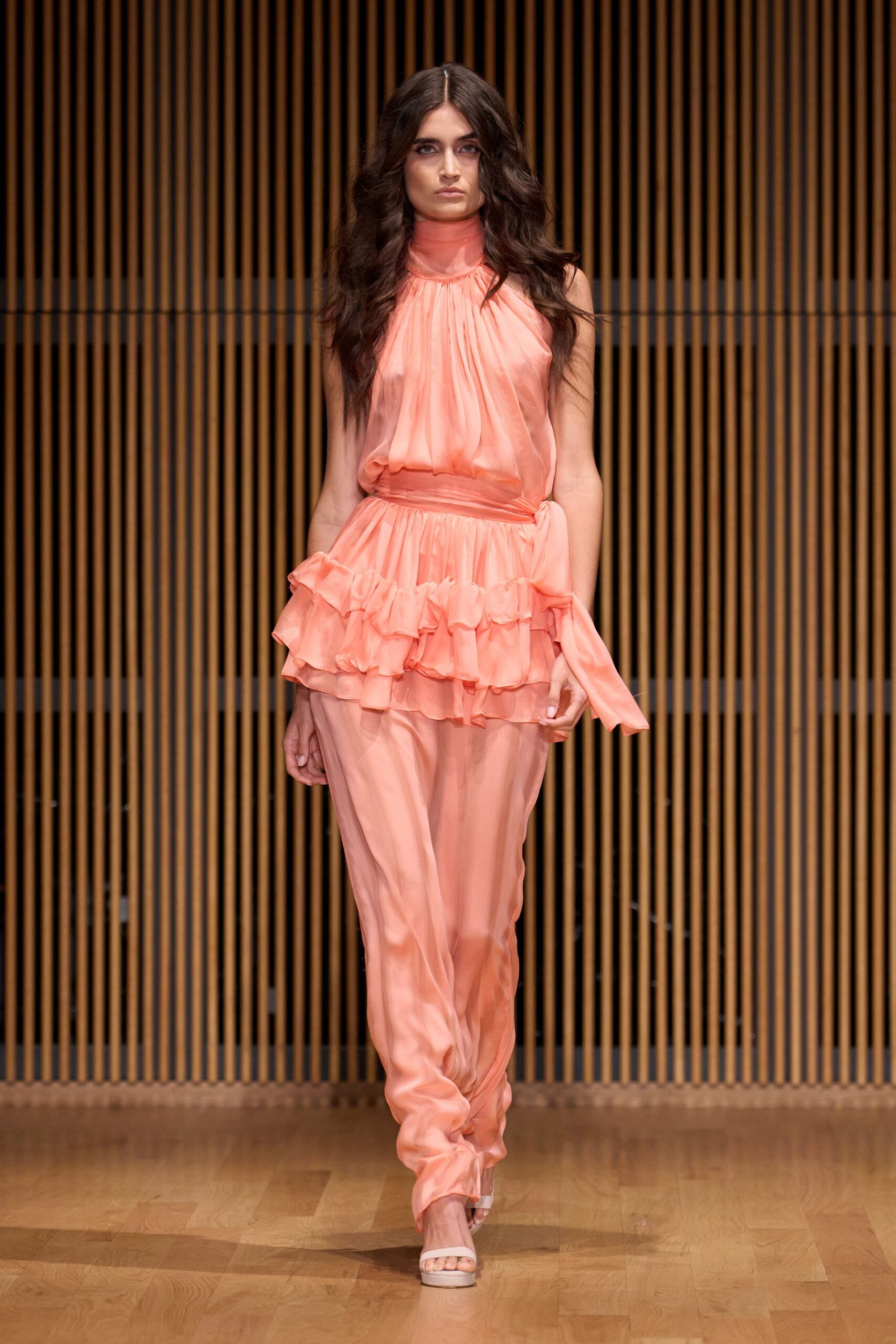 pink silk sleeveless dress