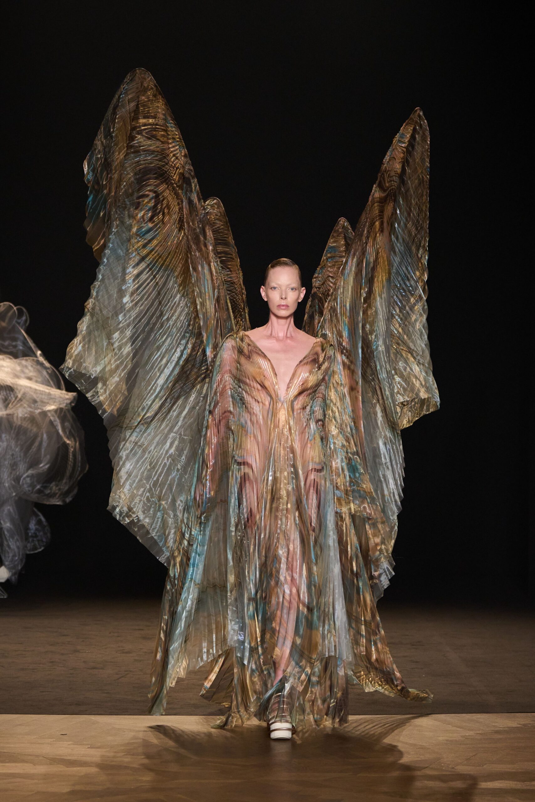 multi-colored flowing gown