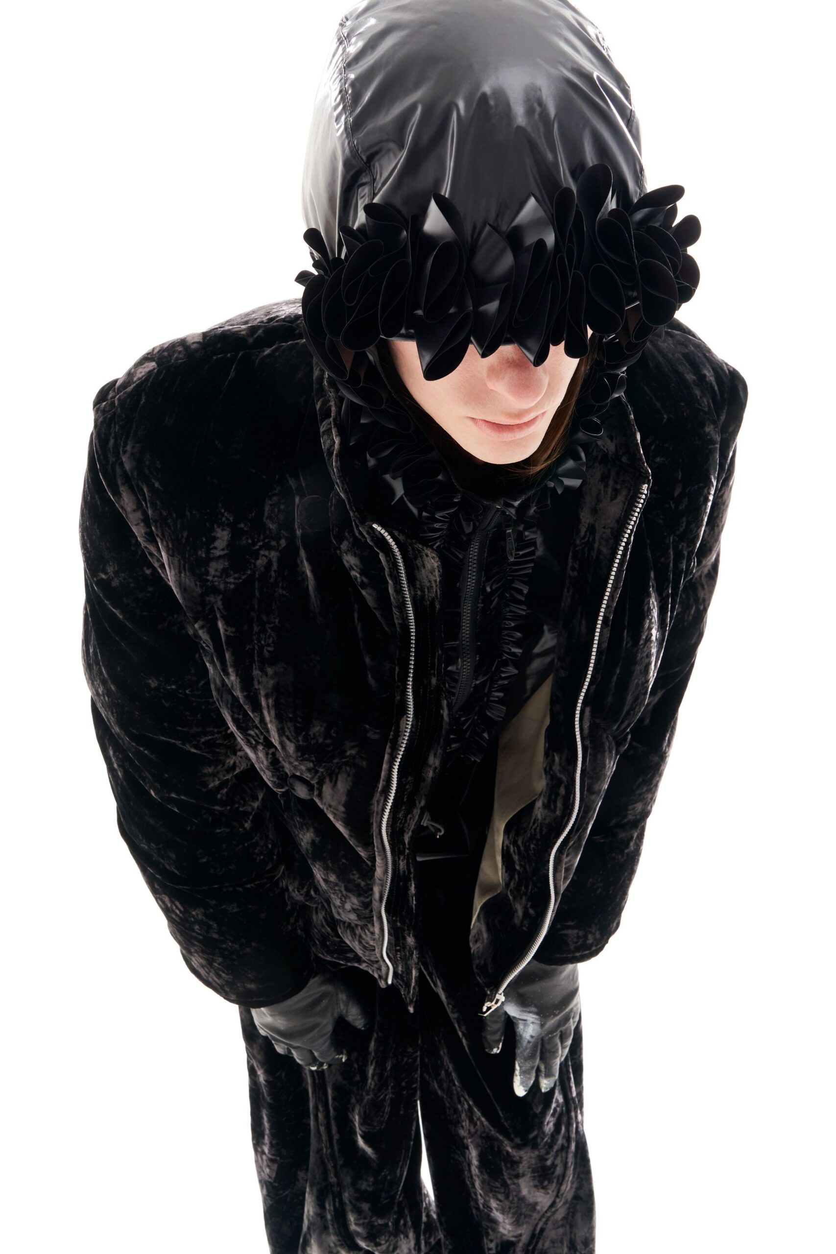 black vinyl hat