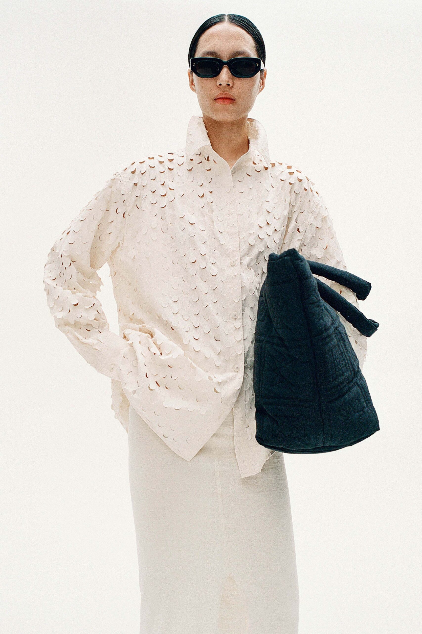 black quilted bag