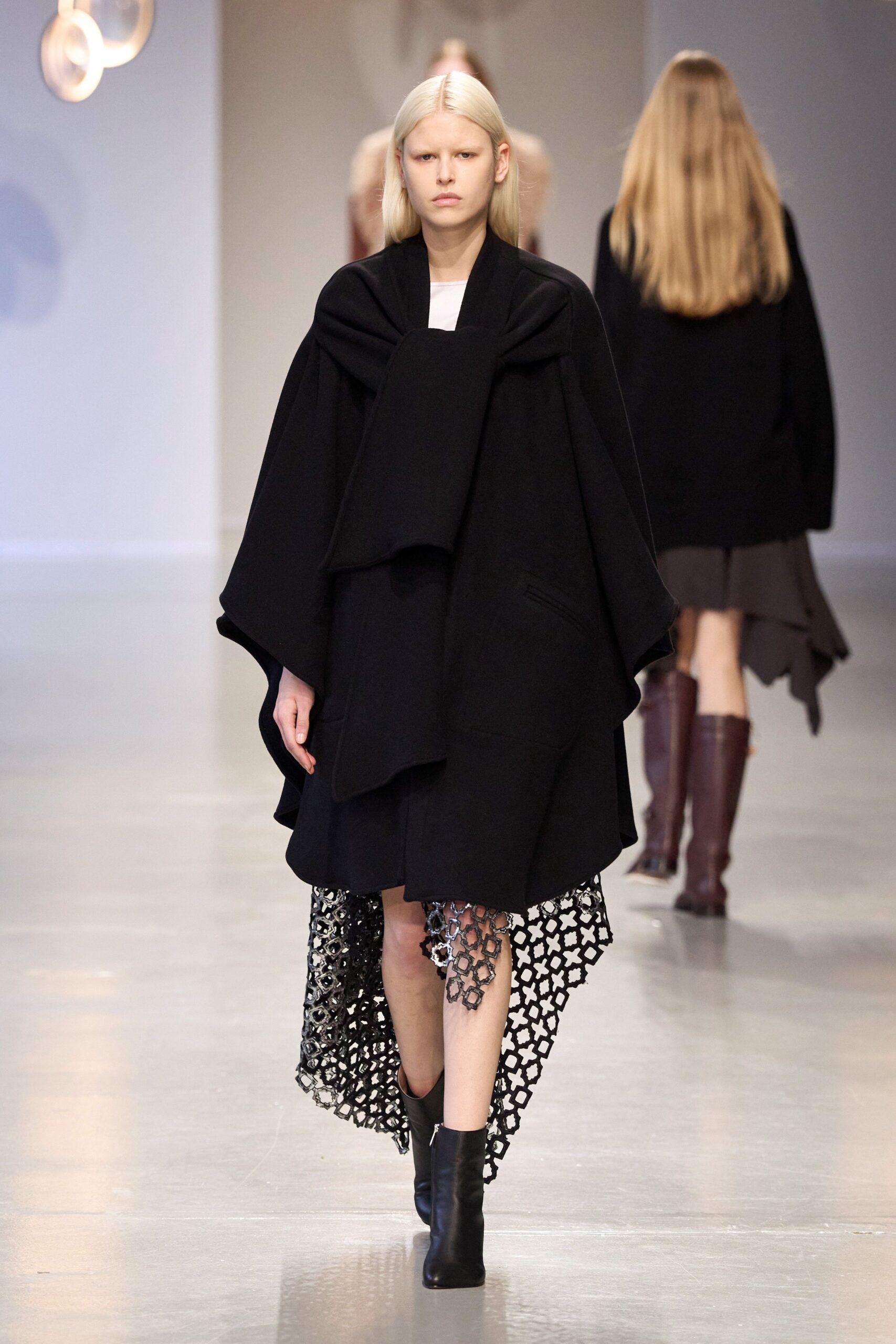 black wool cape and dress