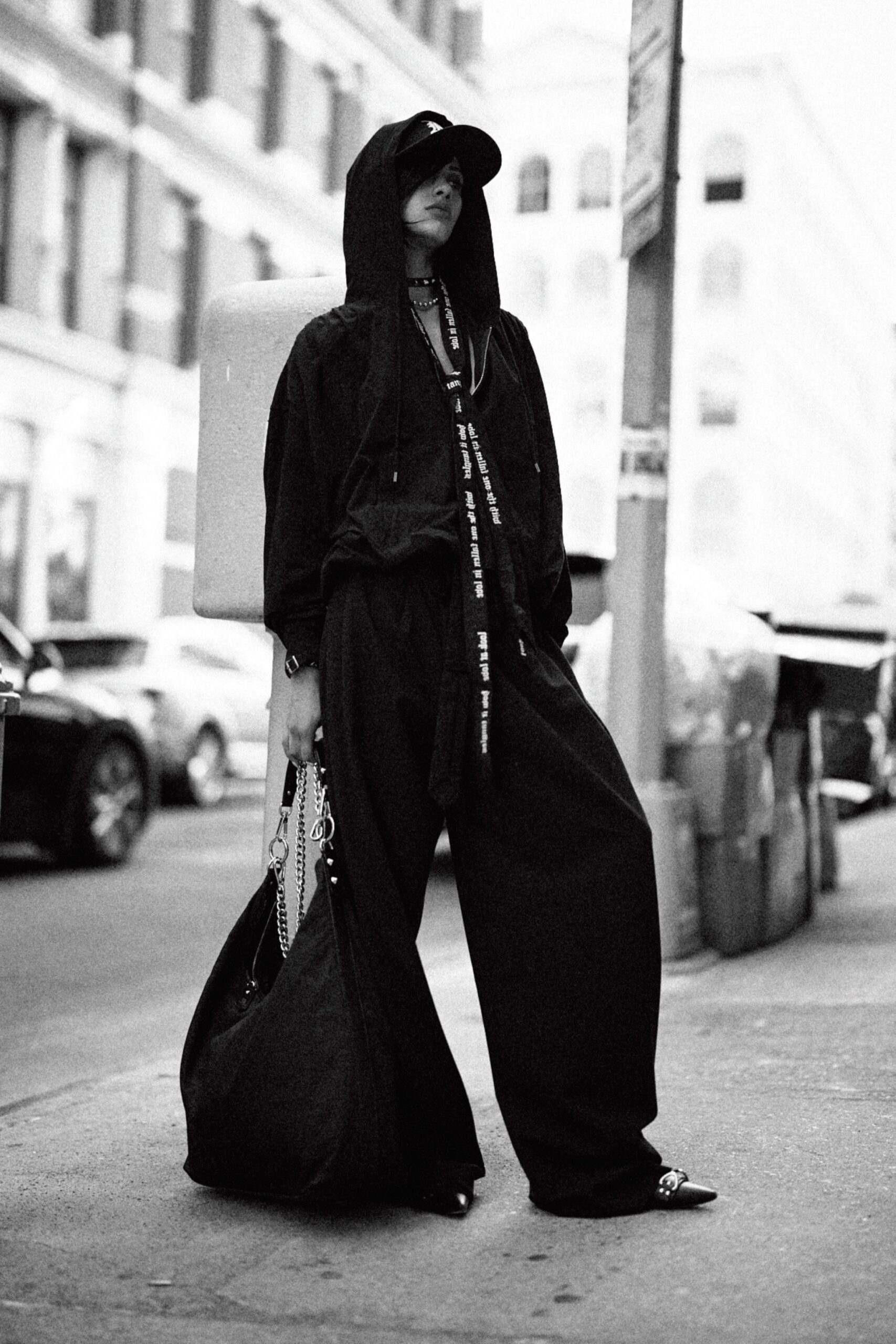 black relaxed hoodie and pants