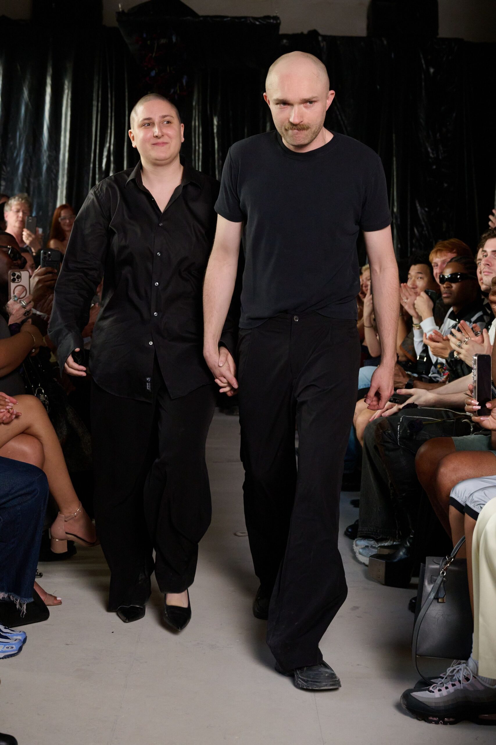 black shirt and pants outfit