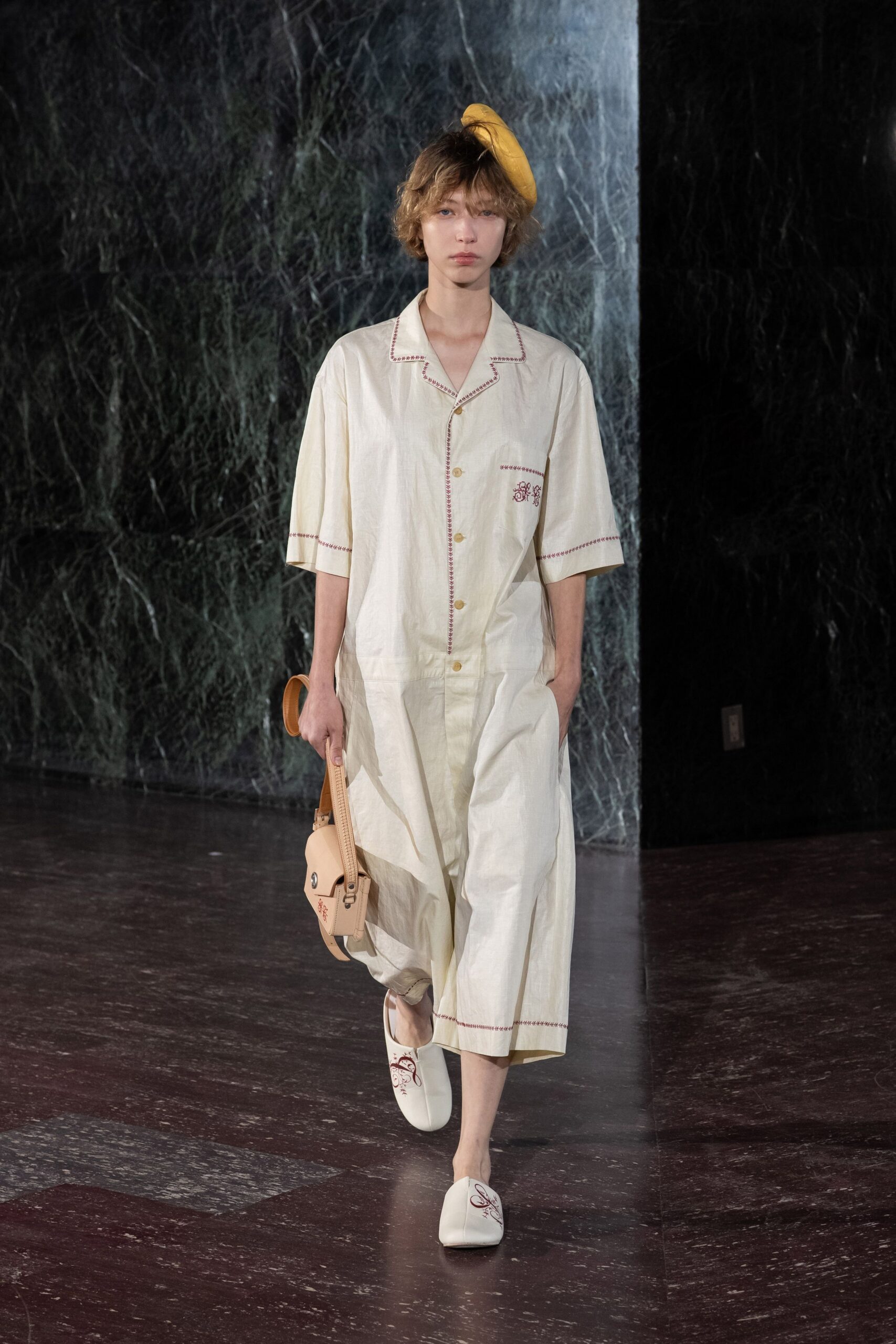 white cotton short-sleeve collared relaxed buttoned embroidered shirt-dress