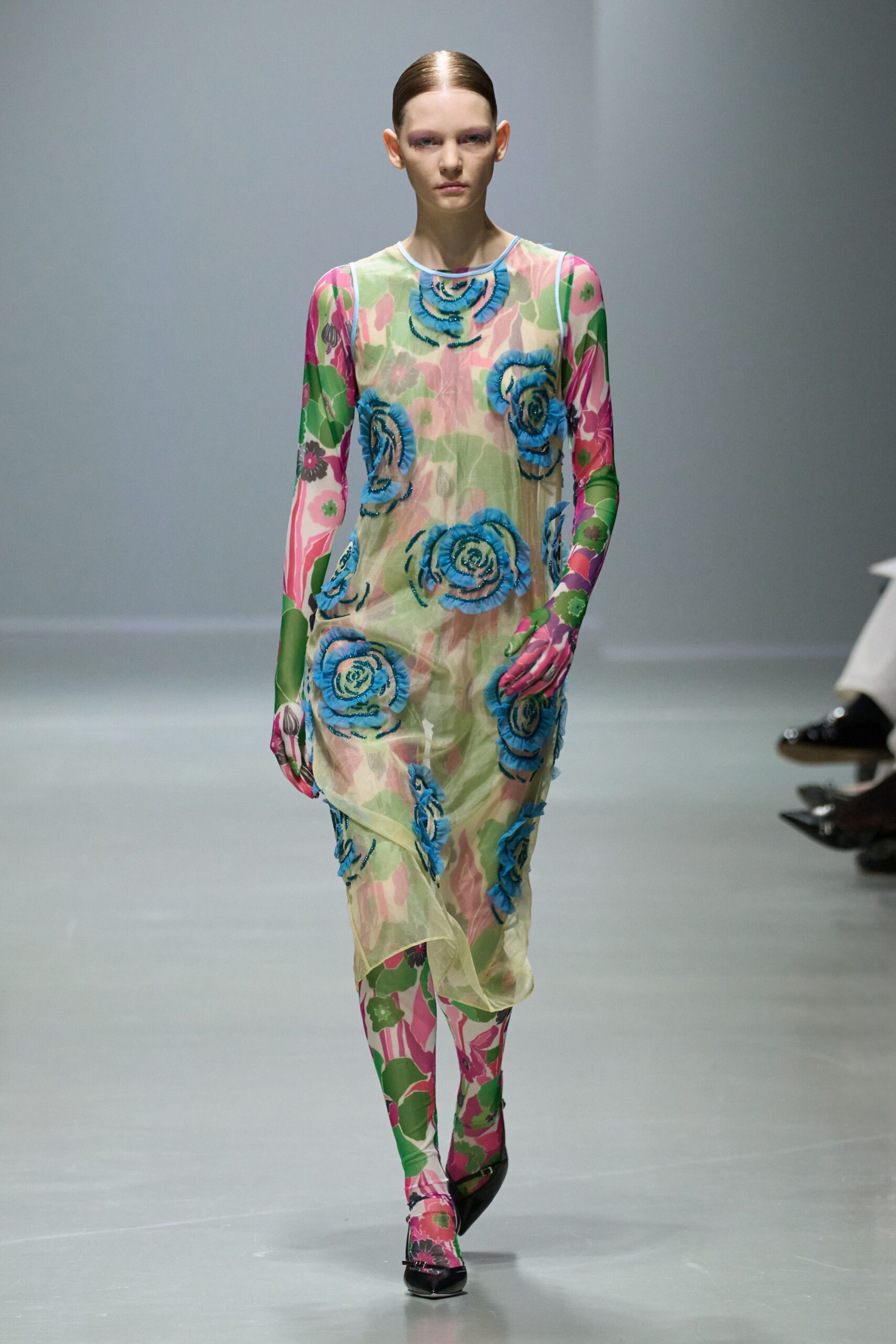 floral sheer midi dress