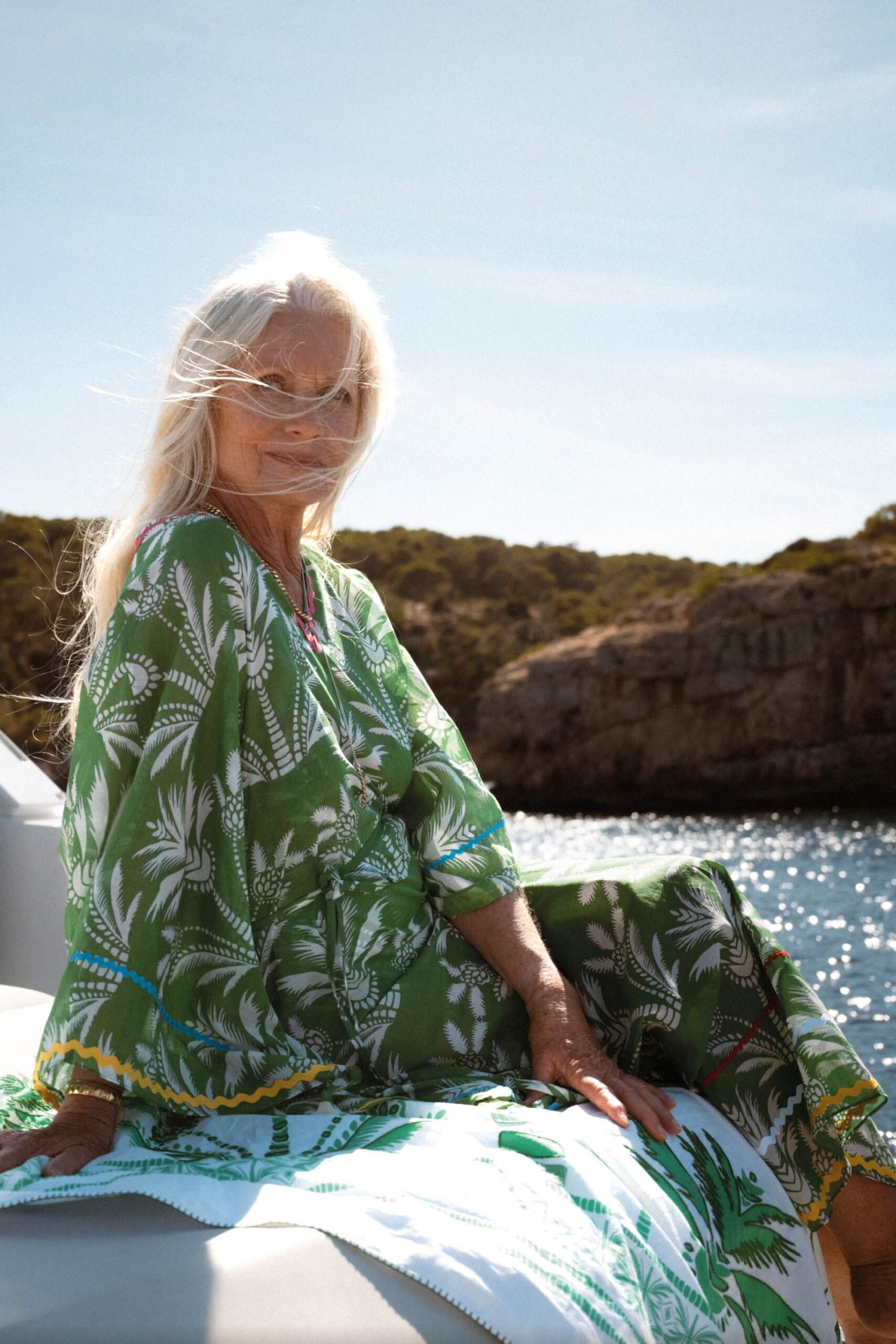 green floral maxi dress