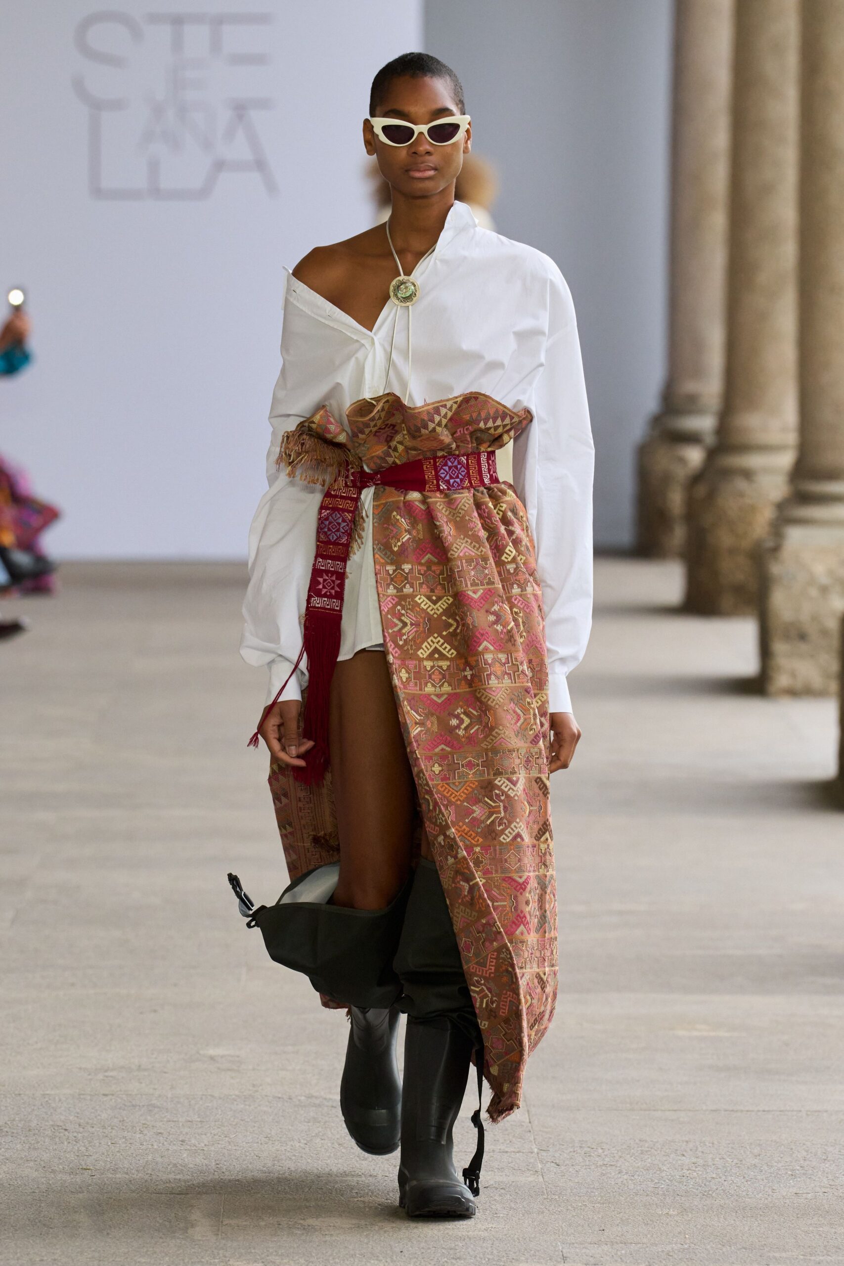 multi silk fitted layered mini skirt