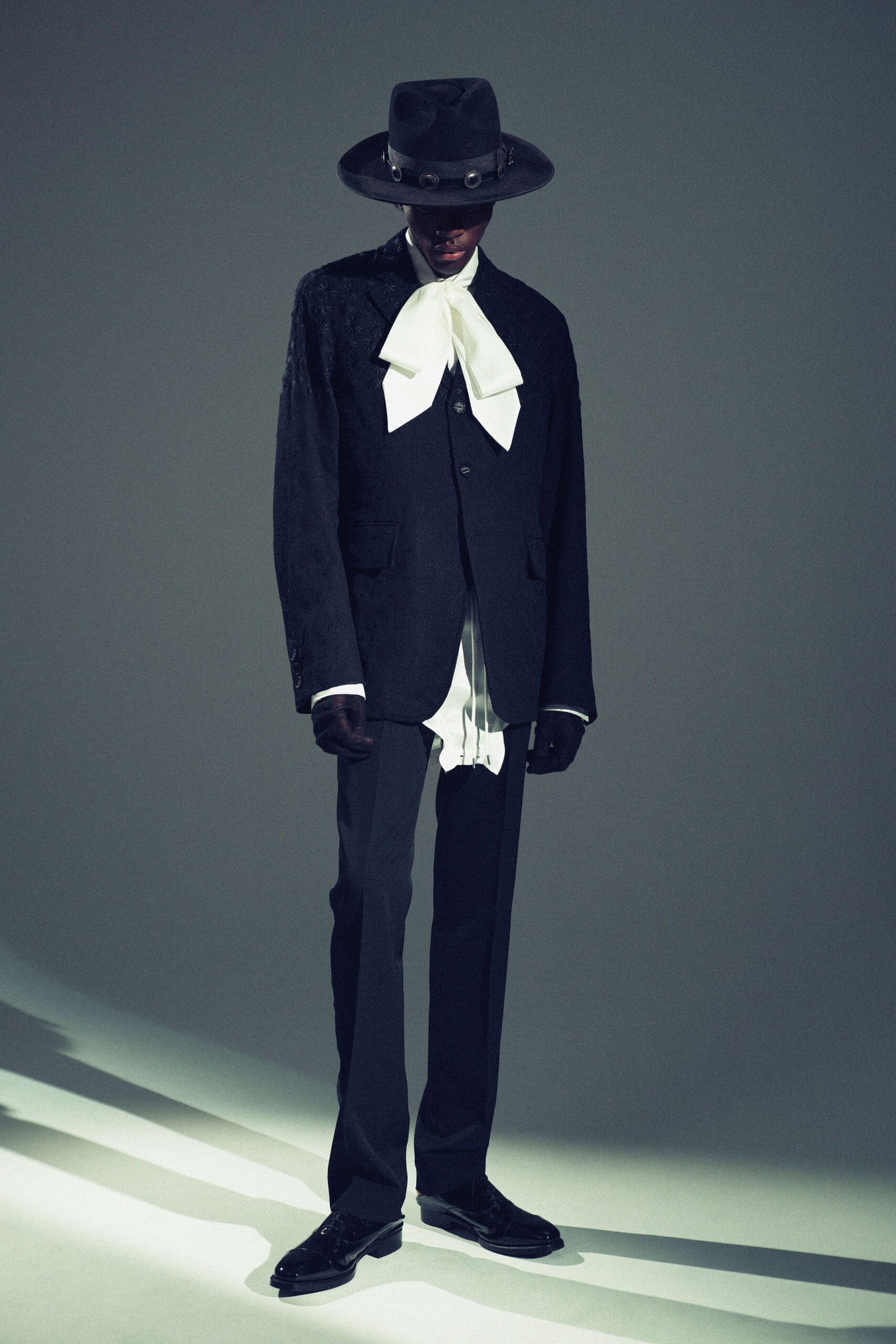 black silk slim straight-leg pants