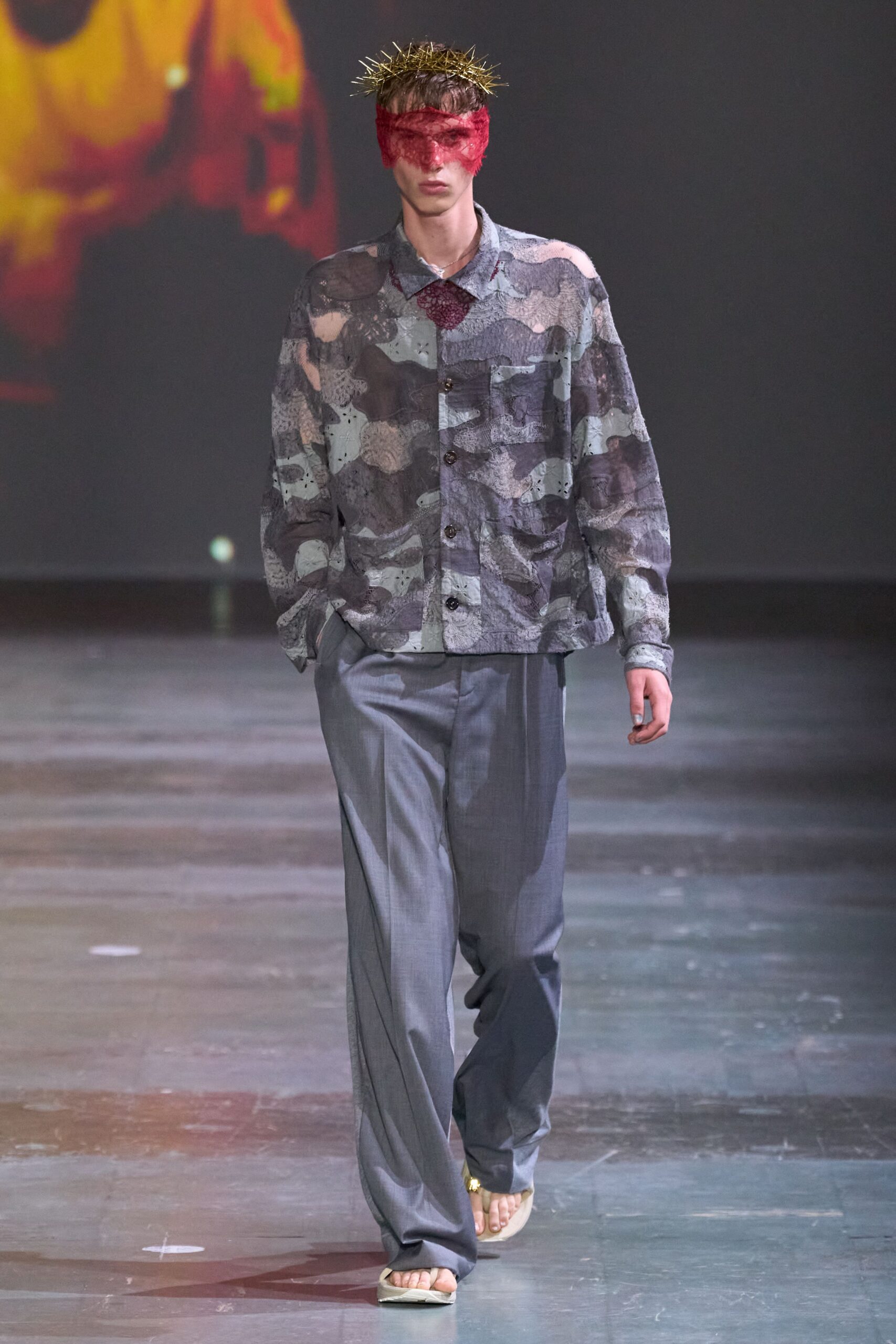 multi cotton long-sleeve collared relaxed buttoned shirt