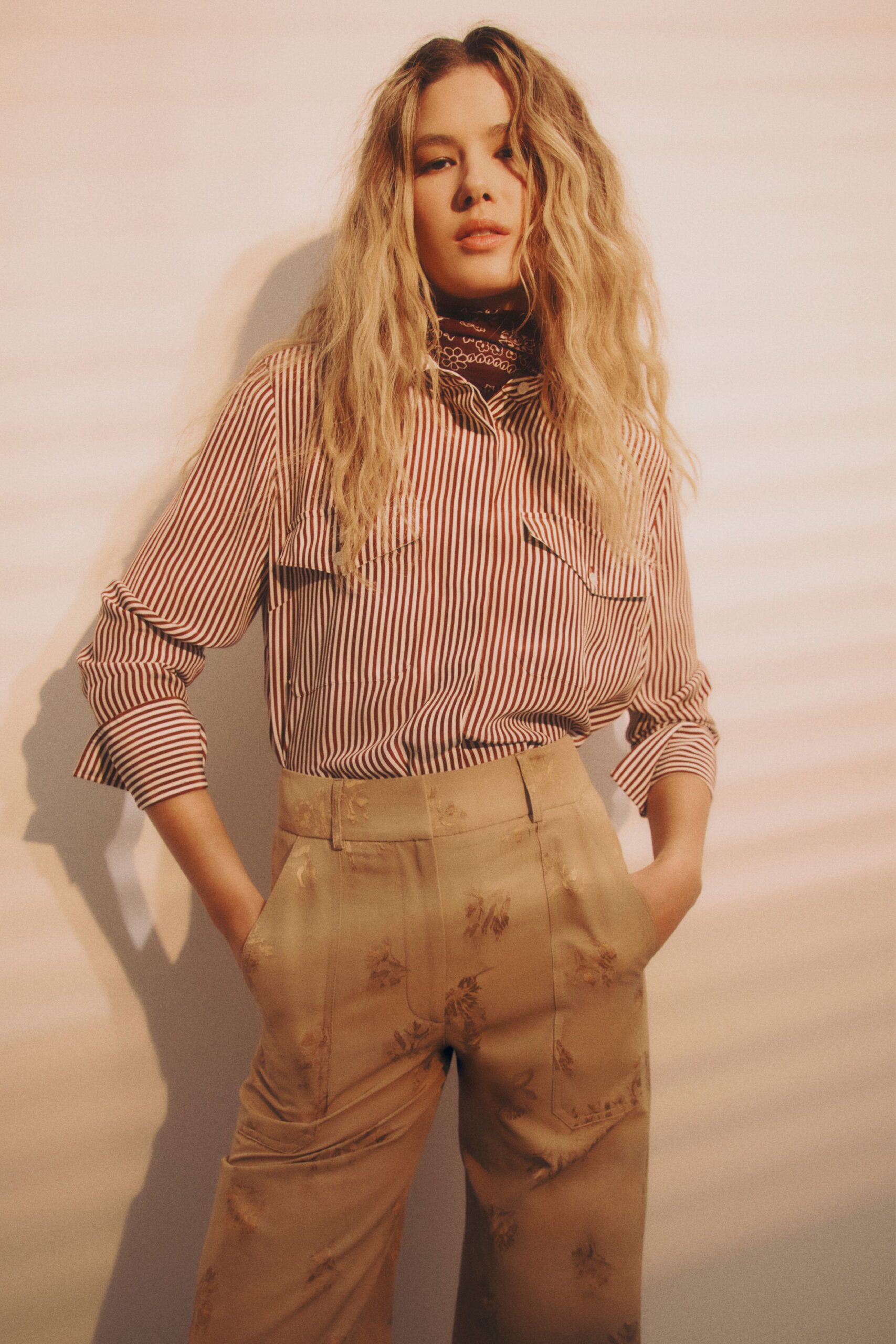 brown silk scarf