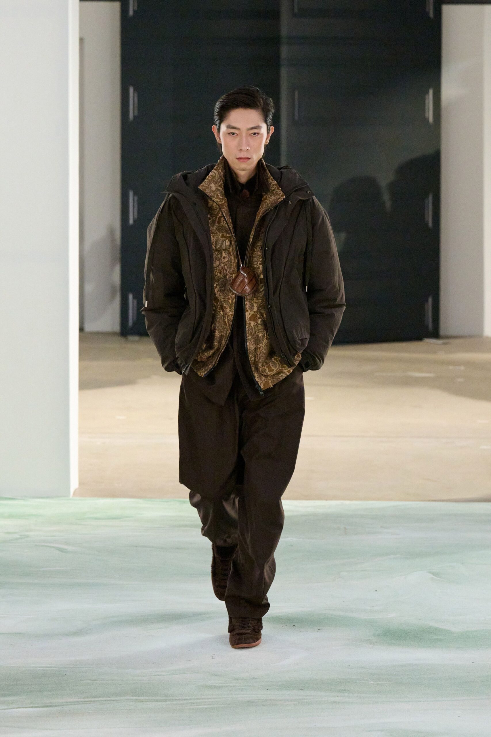 brown relaxed jacket and pants