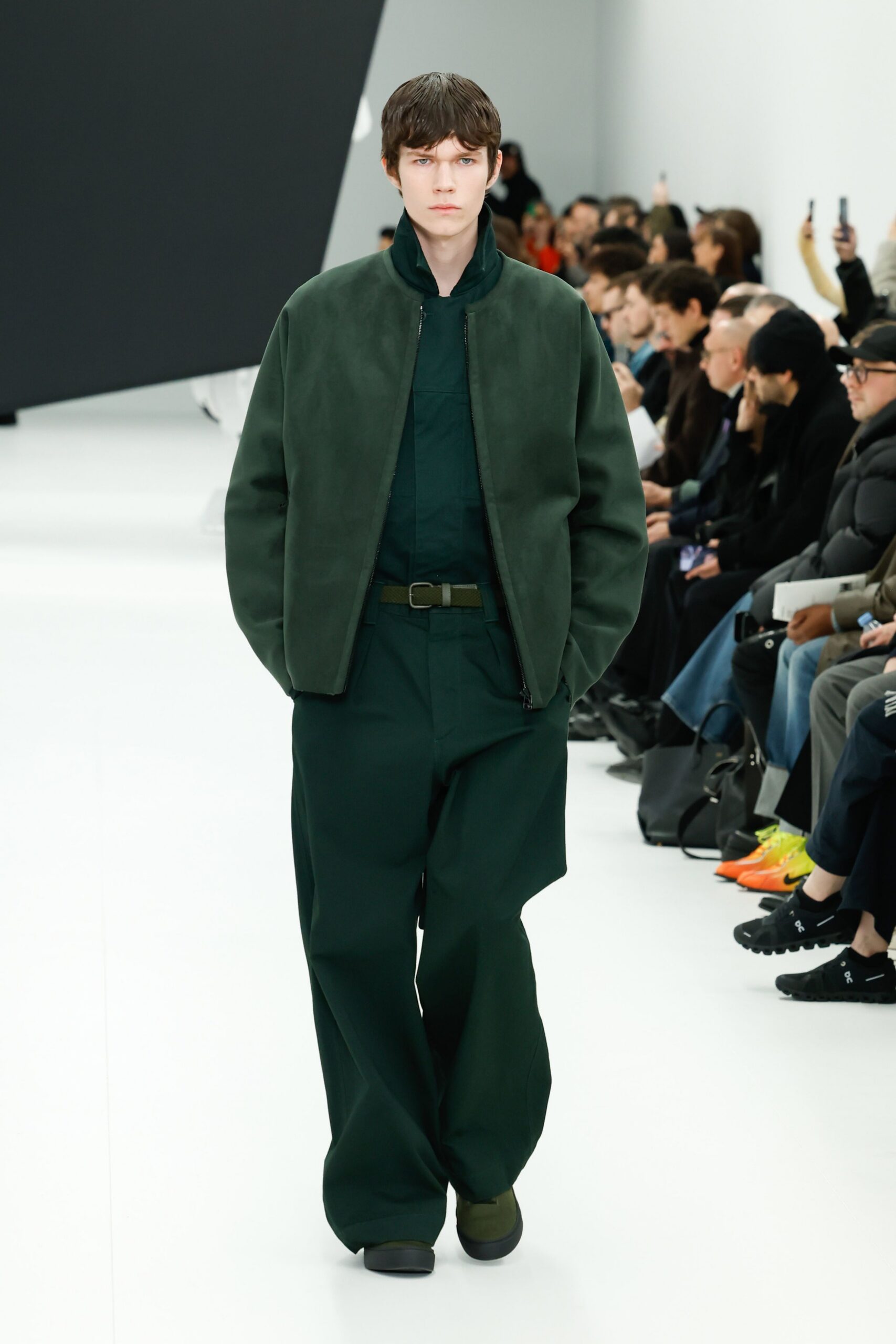 green relaxed jacket and pants