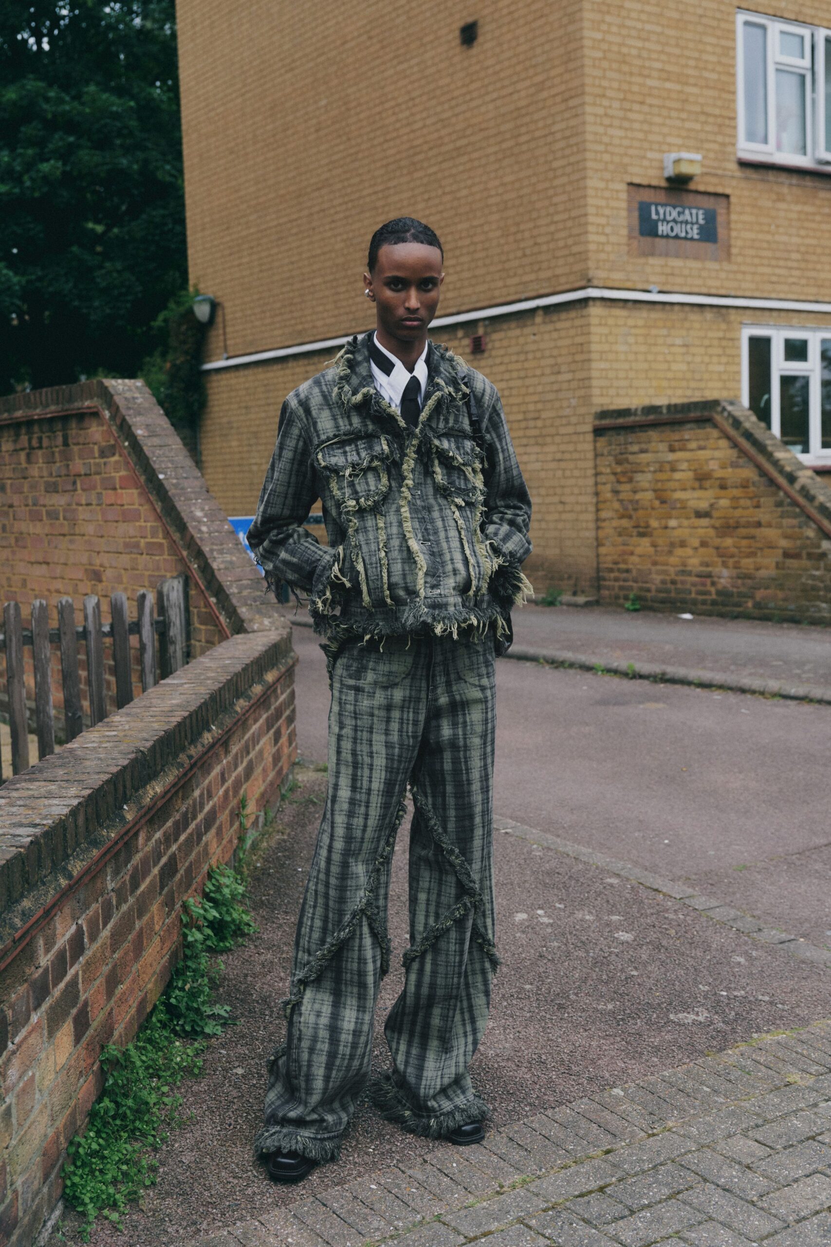 gray relaxed jacket and pants