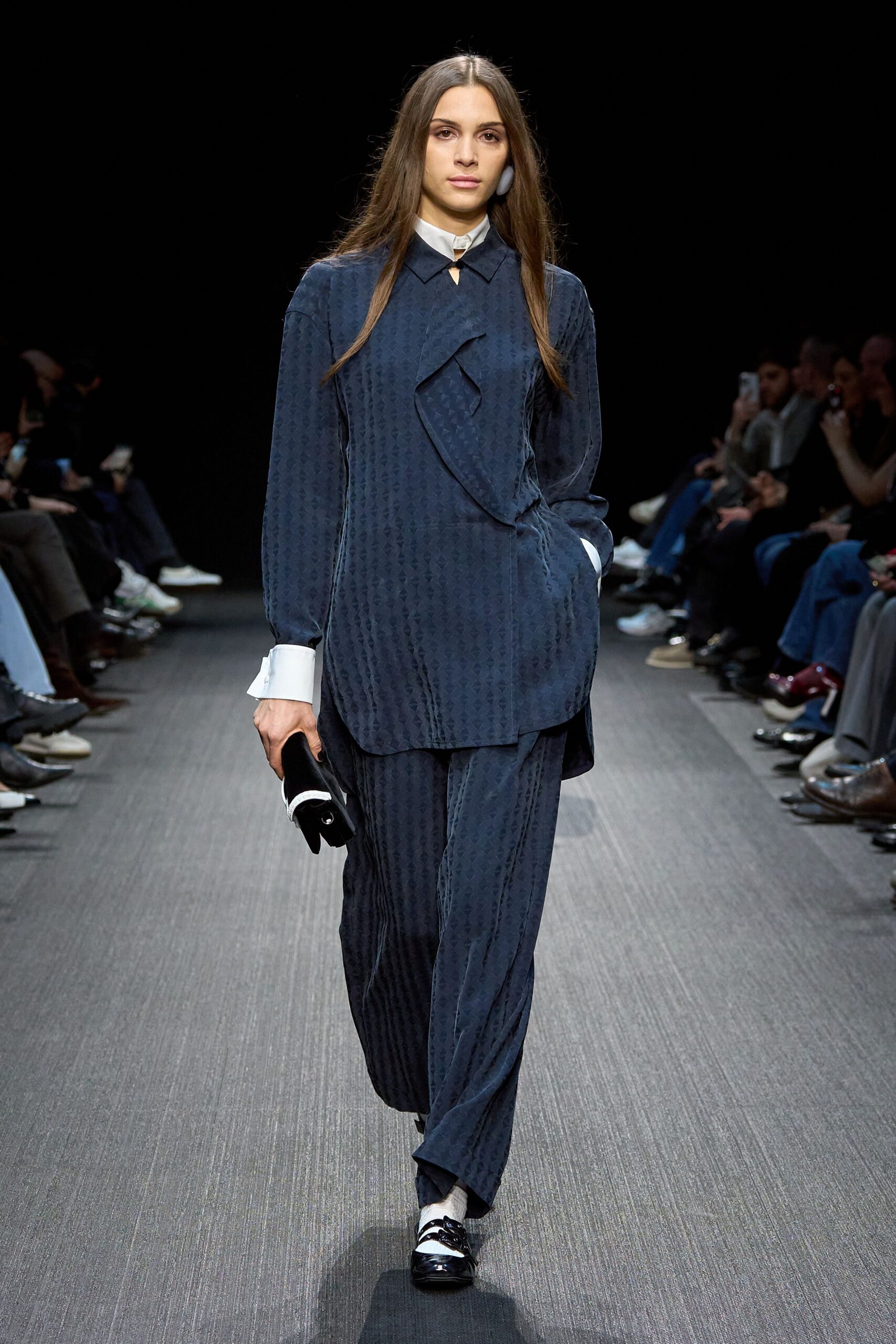 blue cotton relaxed suit