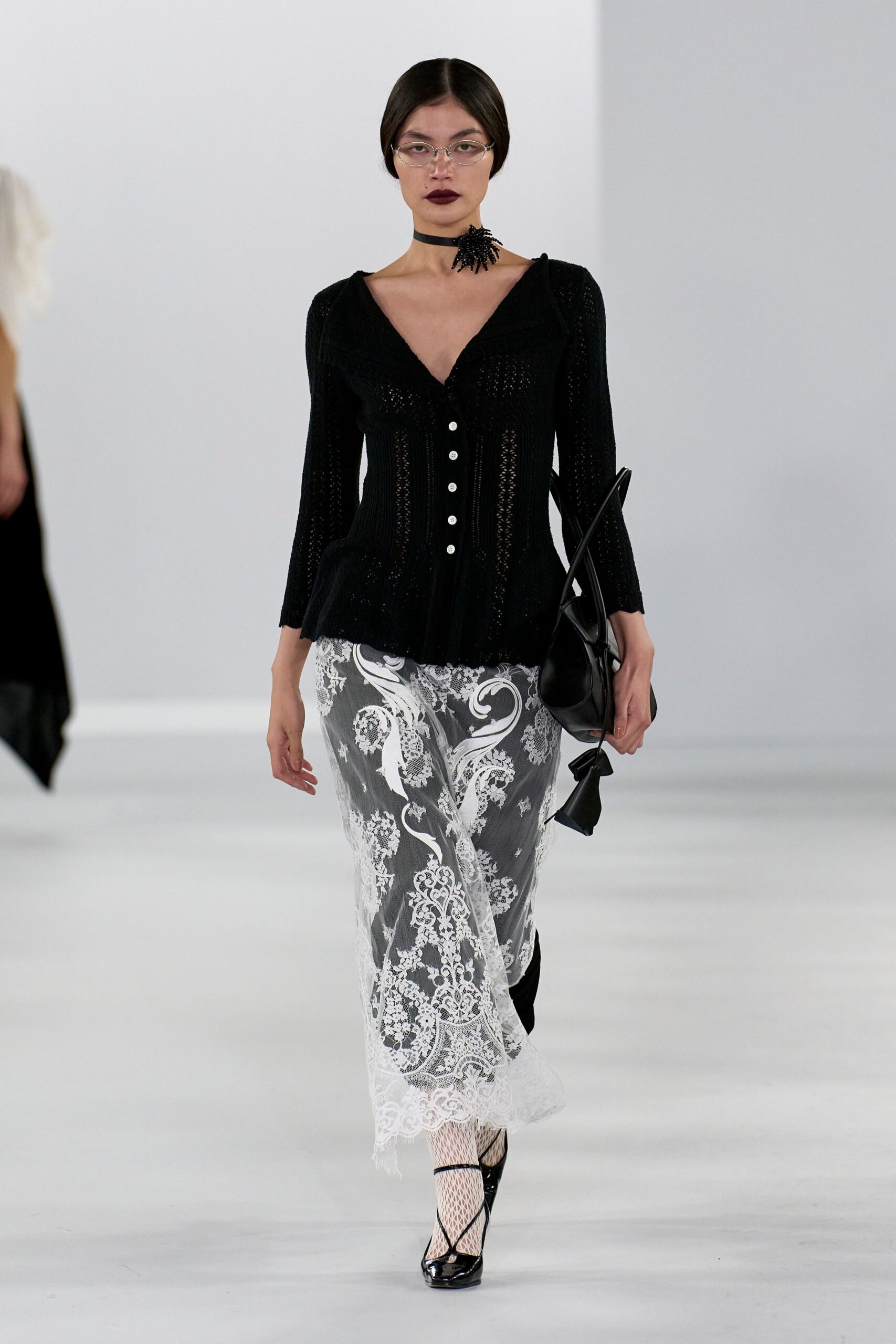 white lace relaxed flared embroidered sheer skirt