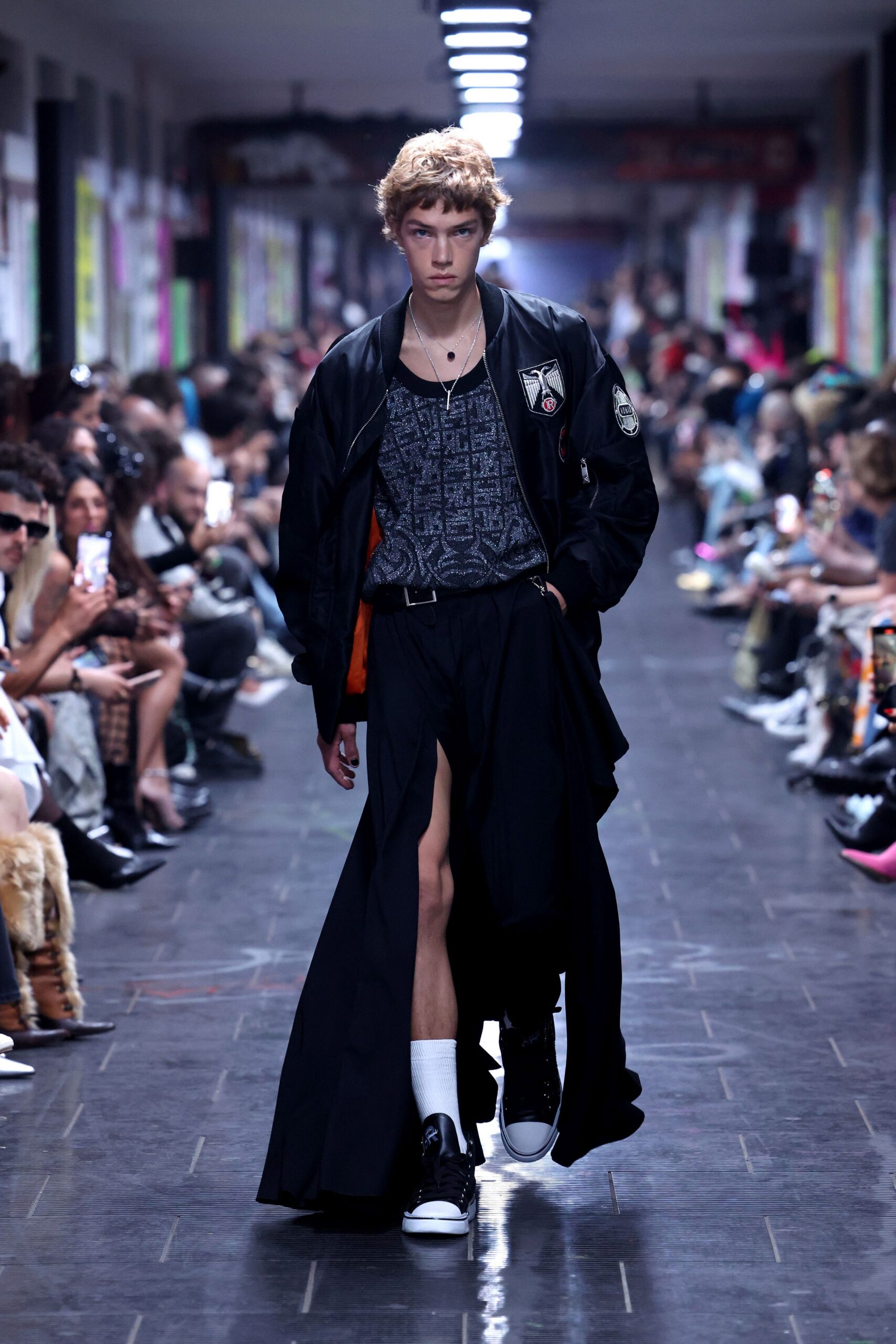 black relaxed jacket with asymmetric skirt