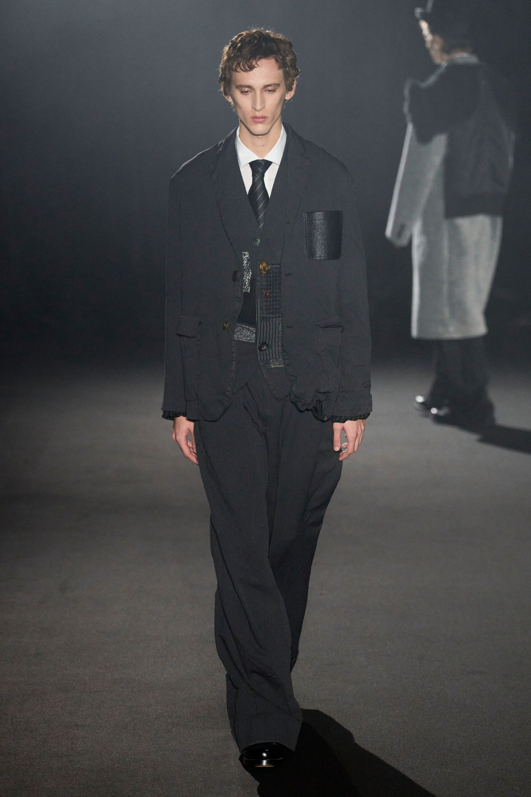 black wool suit with shirt